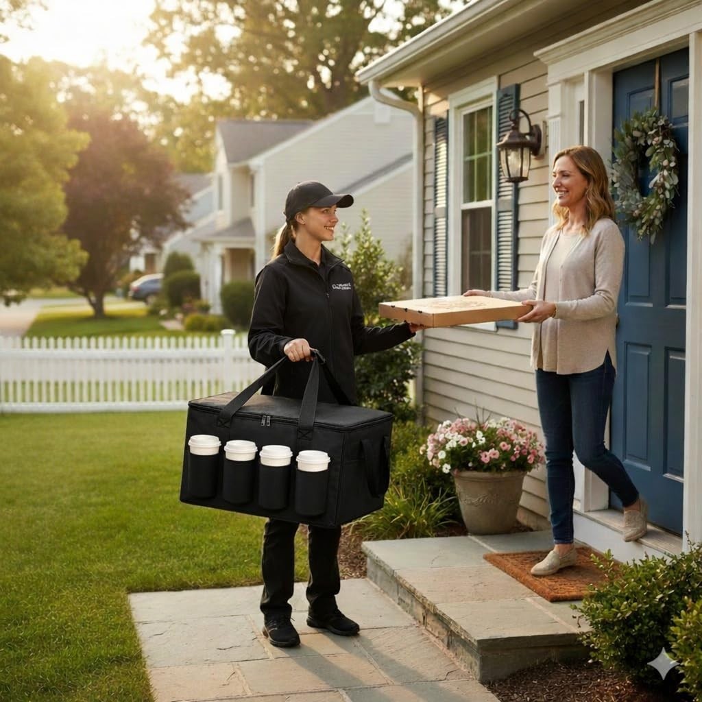 Catering Bag for doordash uber eats 22x14x13 Insulated Food Delivery Bag with…
