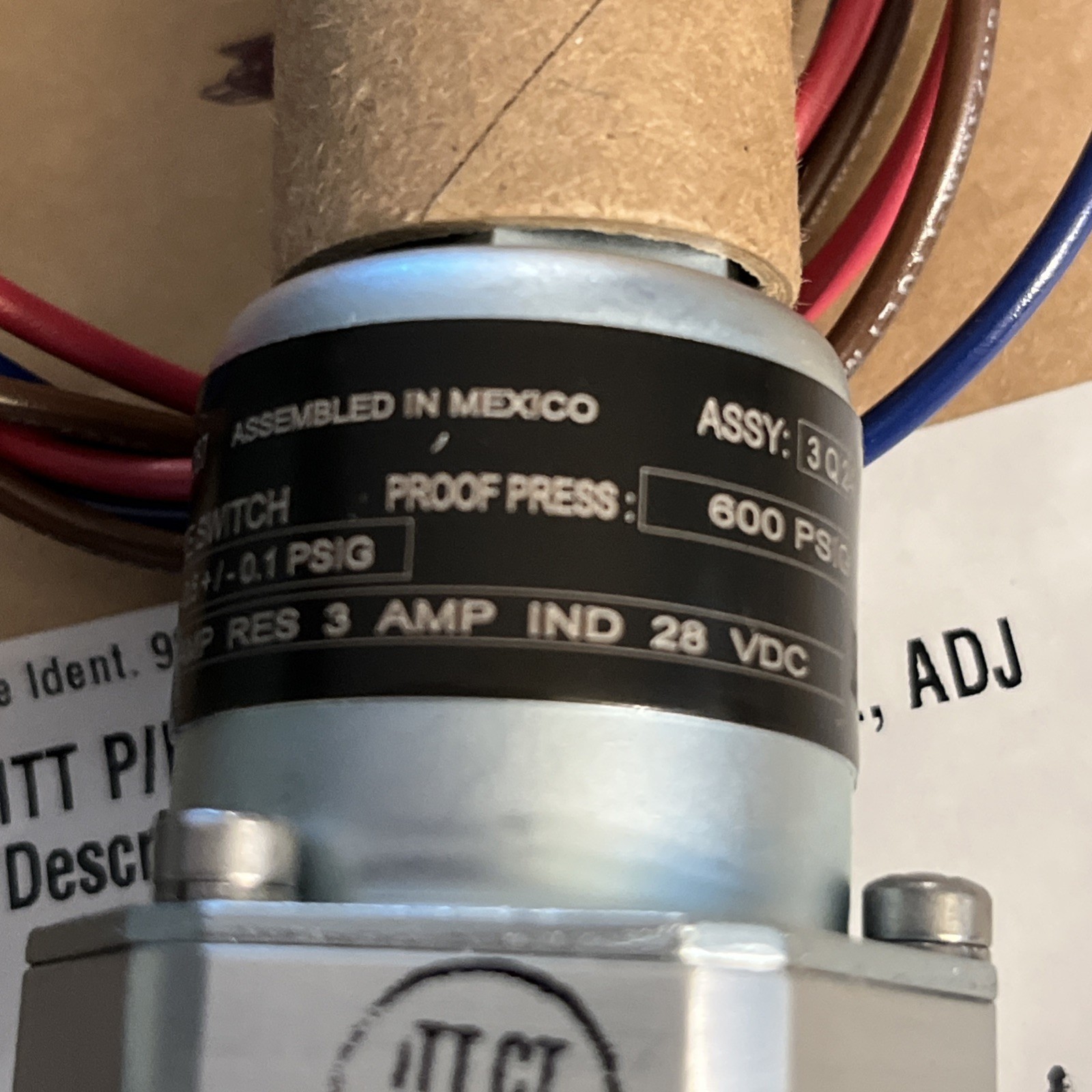 ITT Industries 130P4S50 Neo-Dyn Pressure Switch 3-5A 28VDC 600 PSIG