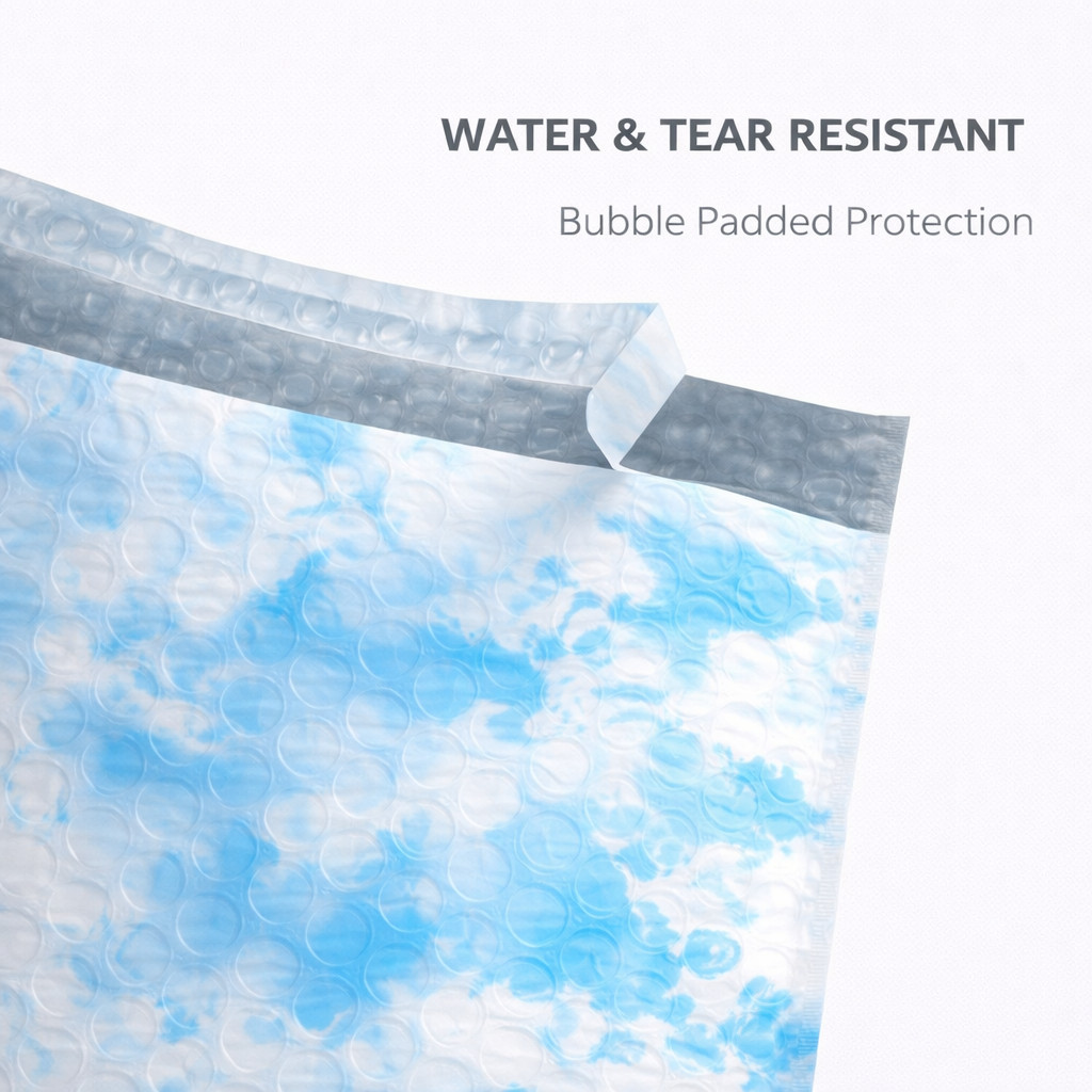 SmileMail Cloud Tie Dye Bubble Mailers 6.5×10 Self Seal Padded Envelopes 25/500