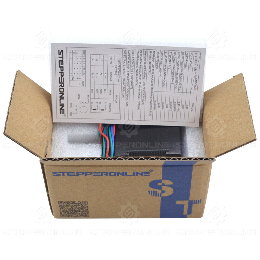 STEPPERONLINE 1x Nema 17 Stepper Motor 59Ncm(84oz.in) 2A 48mm Body 17HS19-2004S1