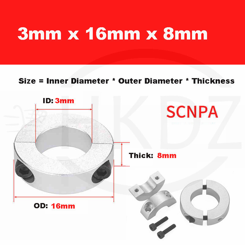Aluminium Clamp Separate Collar Lock Limit Ring Fixing Shaft Diameter 16mm -95mm