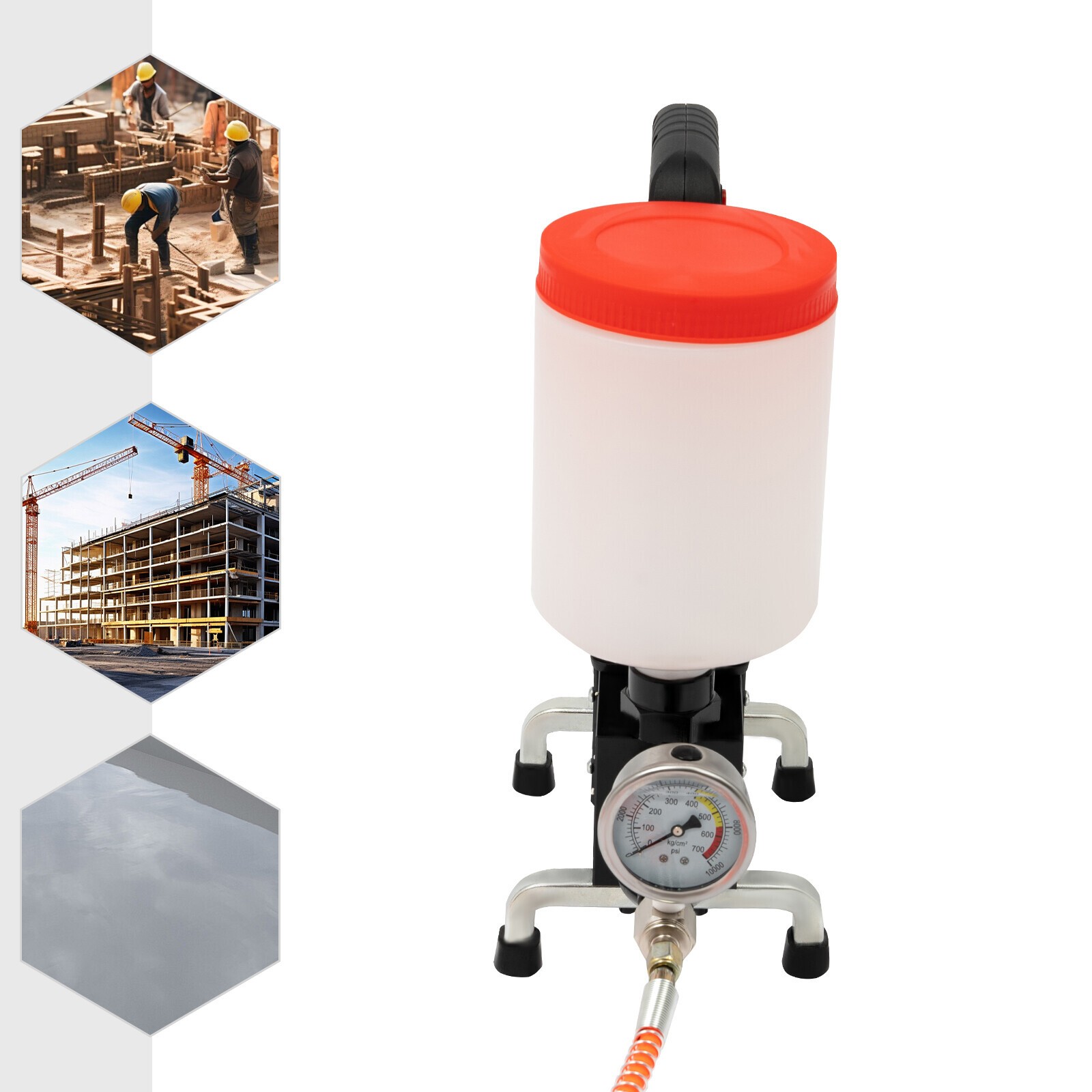 0-10000PSI Electric Grouting Machine High Pressure Grouting Injection Pump 1100W