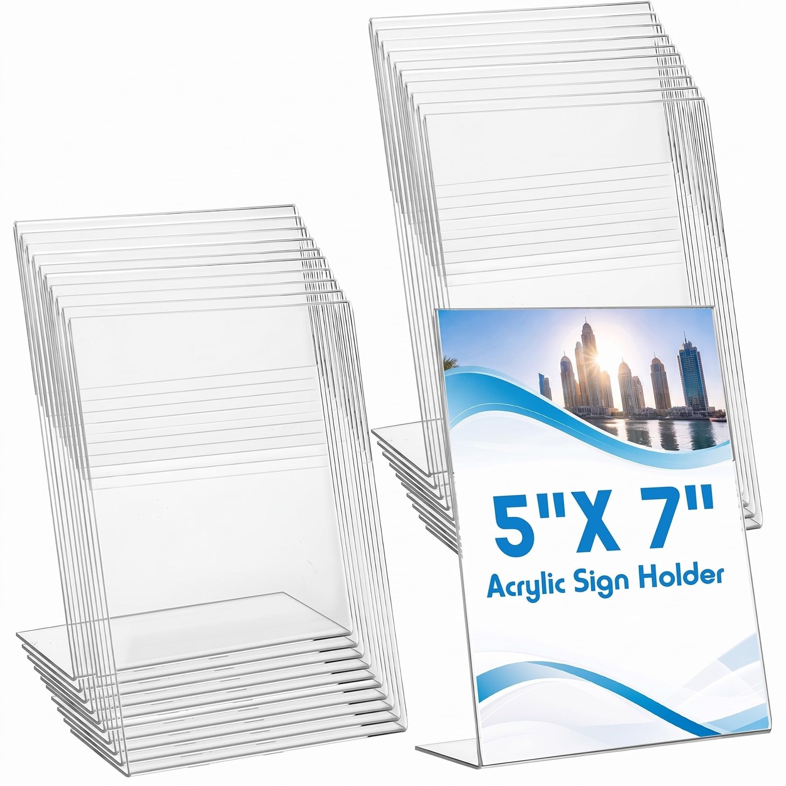 Vicenpal 6 Pcs 5 x 7 Inch Acrylic Sign Holder Picture Frames Plastic…