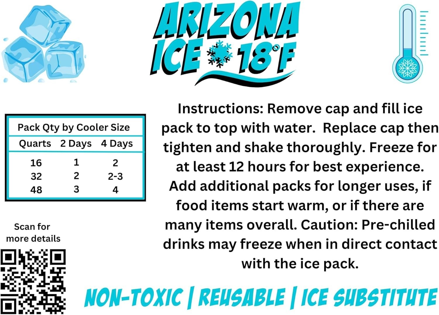 Arizona Ice Large Industrial Ice Packs | Replaces 10lbs of Ice |18°F -8°C | D…