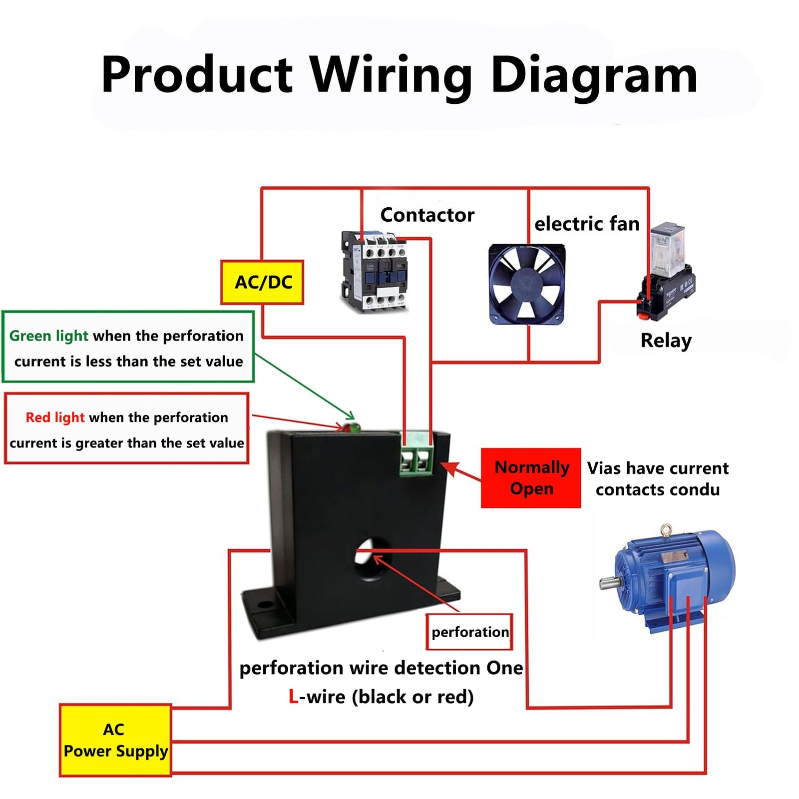 Current Sensing Relay AC Current Sensing Switch 0-200A Normally Closed Curren…