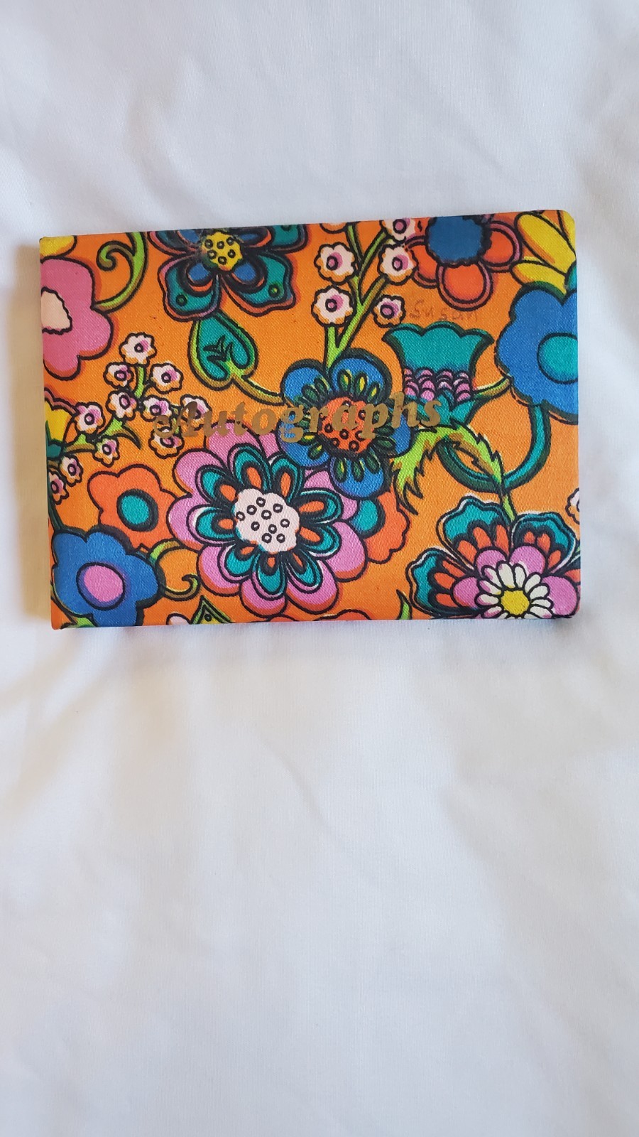 Flower Power Vintage 1970’s Autograph Book Satin Cover Flowers Hong Kong Unique