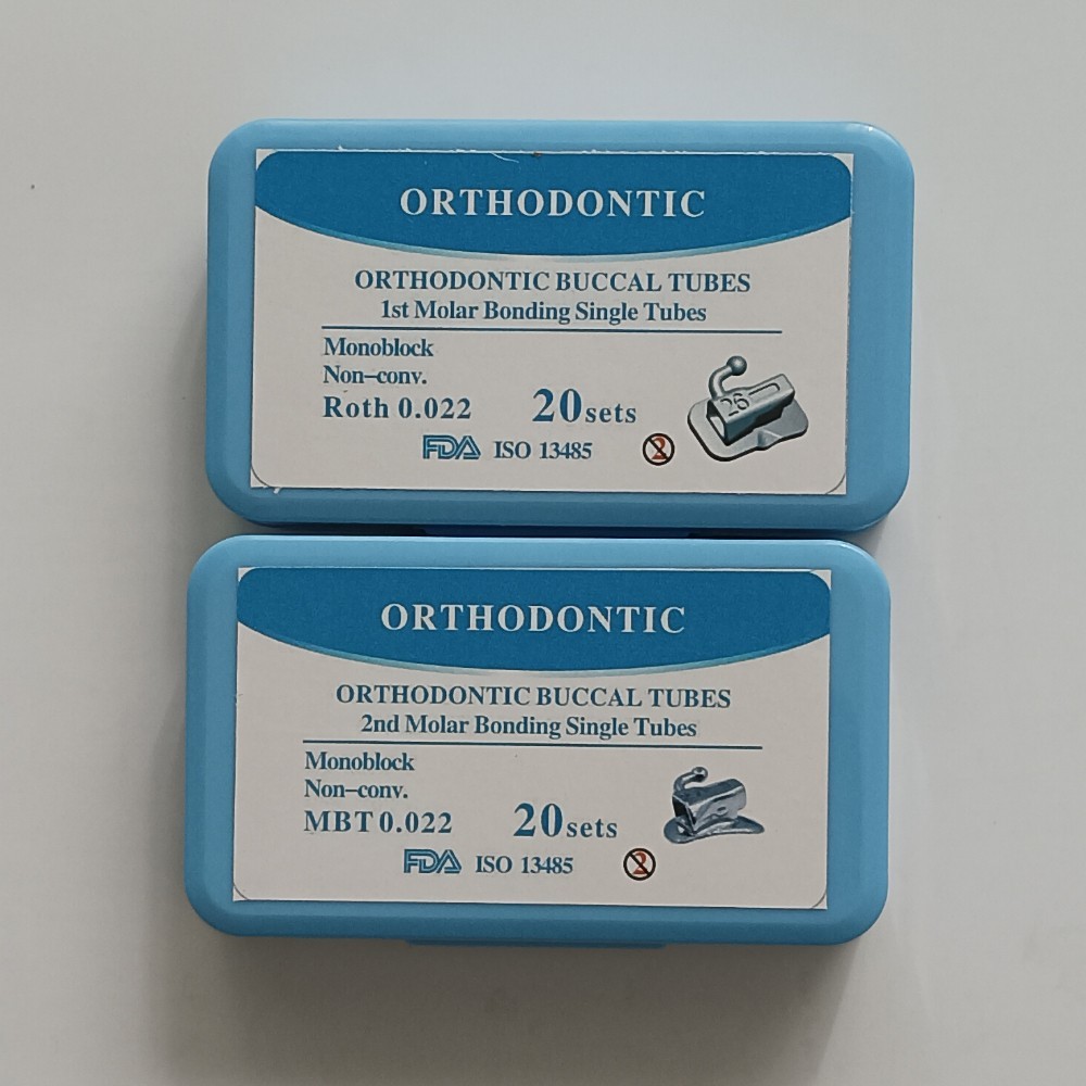 Dental Orthodontic Bondable Buccal Tubes MBT ROTH 022 1st 2nd Molar Non-conv