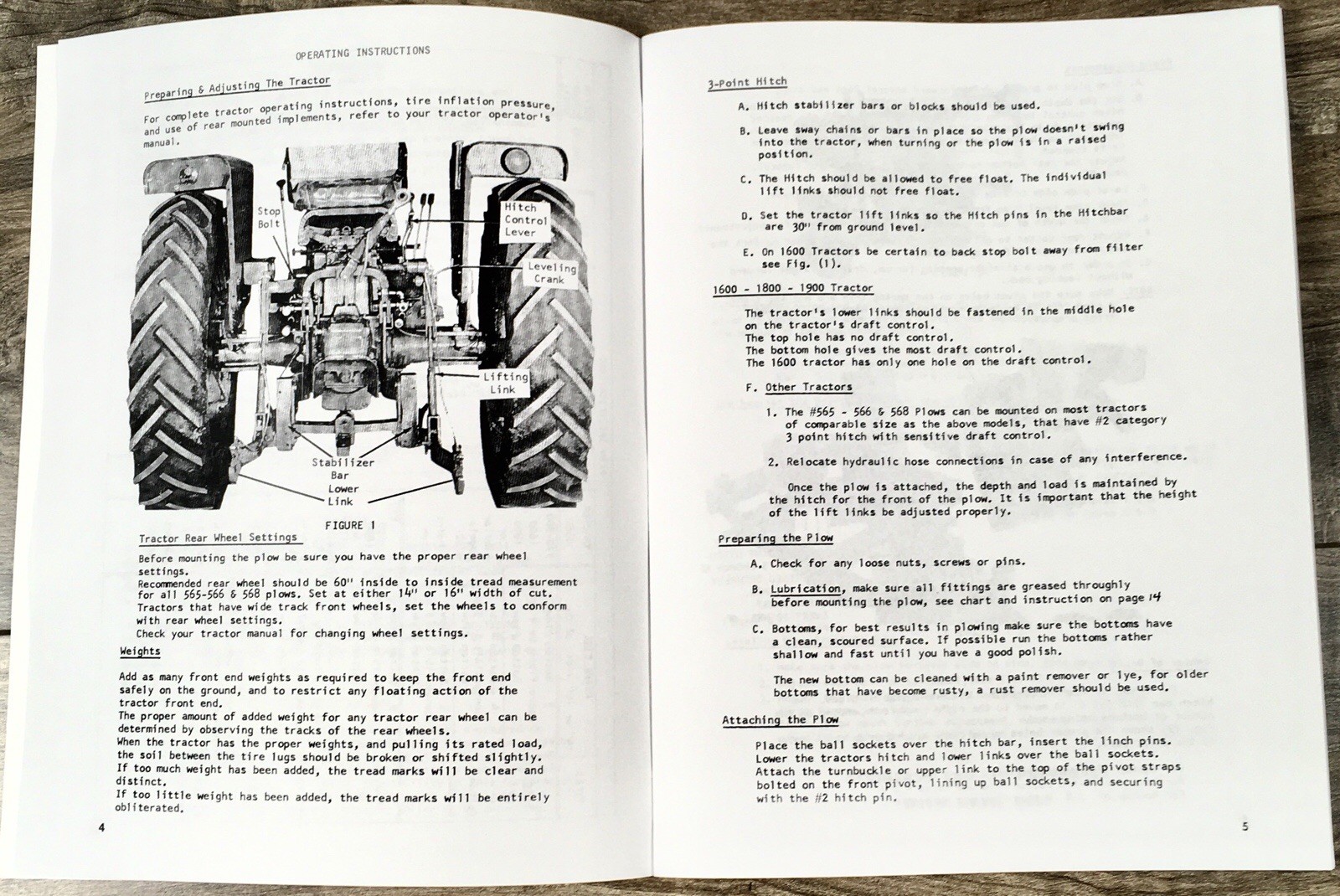 Oliver 565 566 568 Semi-Mounted Plows Owners Operators Manual Parts Catalog