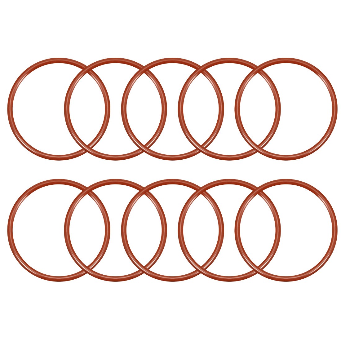 Silicone O-Ring 38mmx33.2mmx2.4mm VMQ Seal Rings Sealing Gasket Red 10Pc