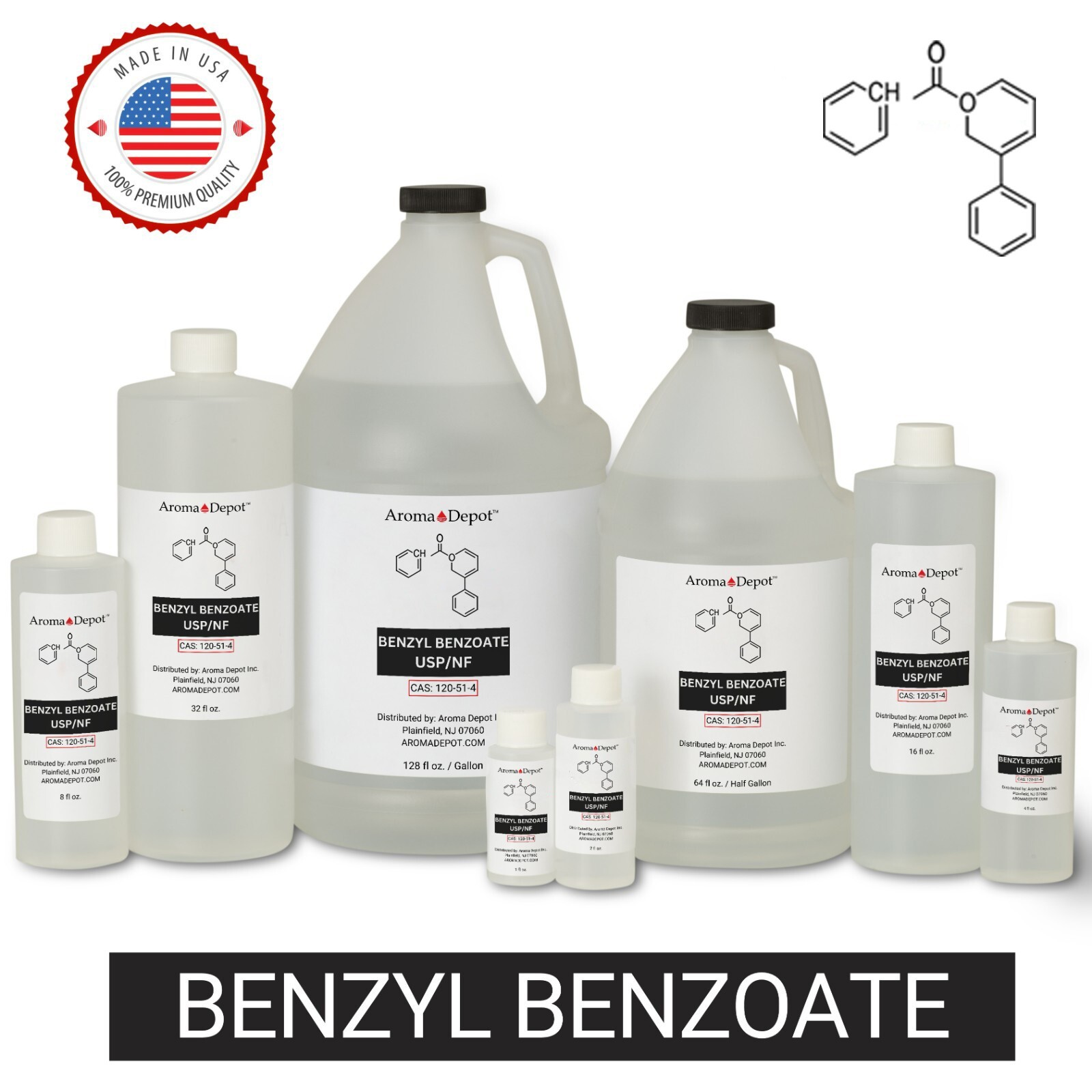 Benzyl Benzoate 2 oz. USP/NF Wholesale Cas: 120-51-4 Bulk for Aroma, Cosmetics
