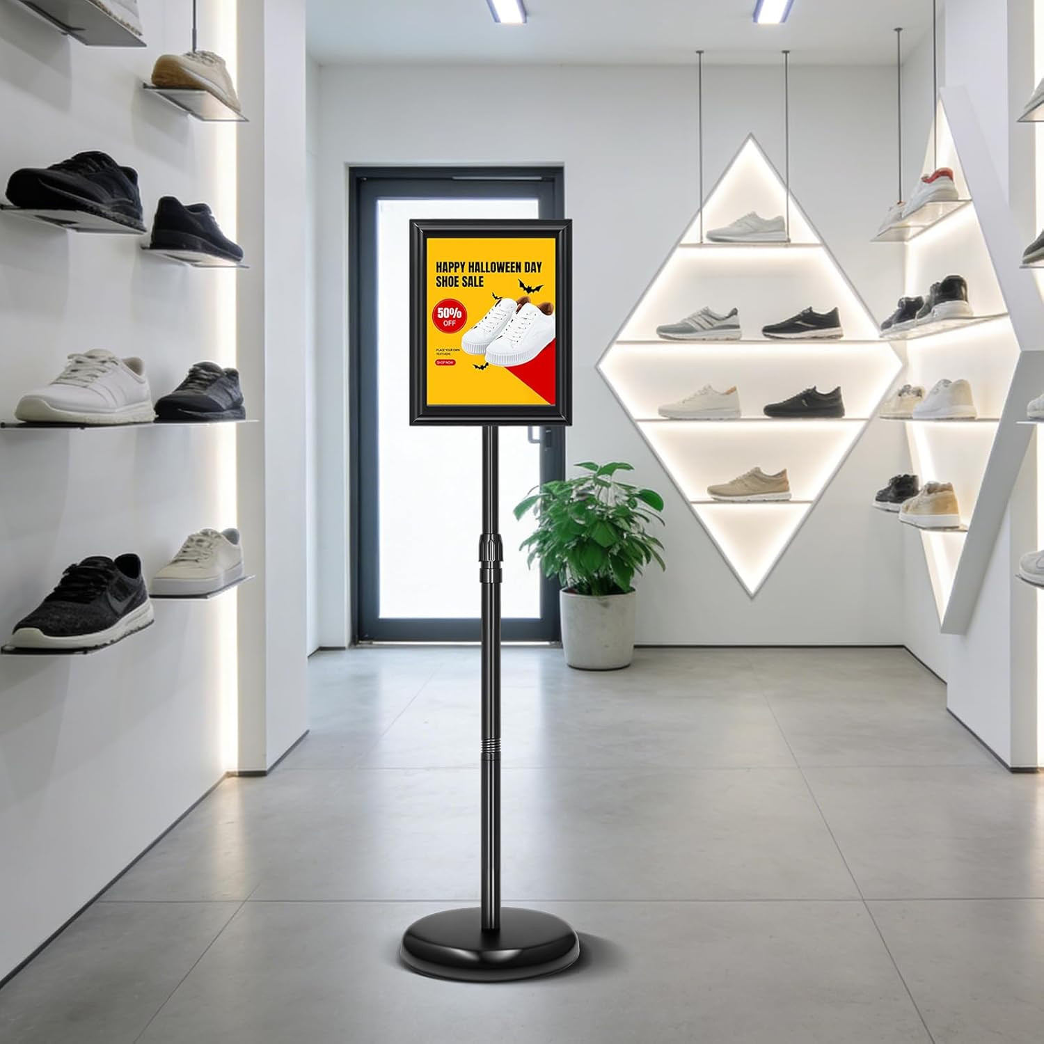 2 Pack Sign Holder Stand 8.5X11 Inch, Height Adjustable Floor Standing Signage S
