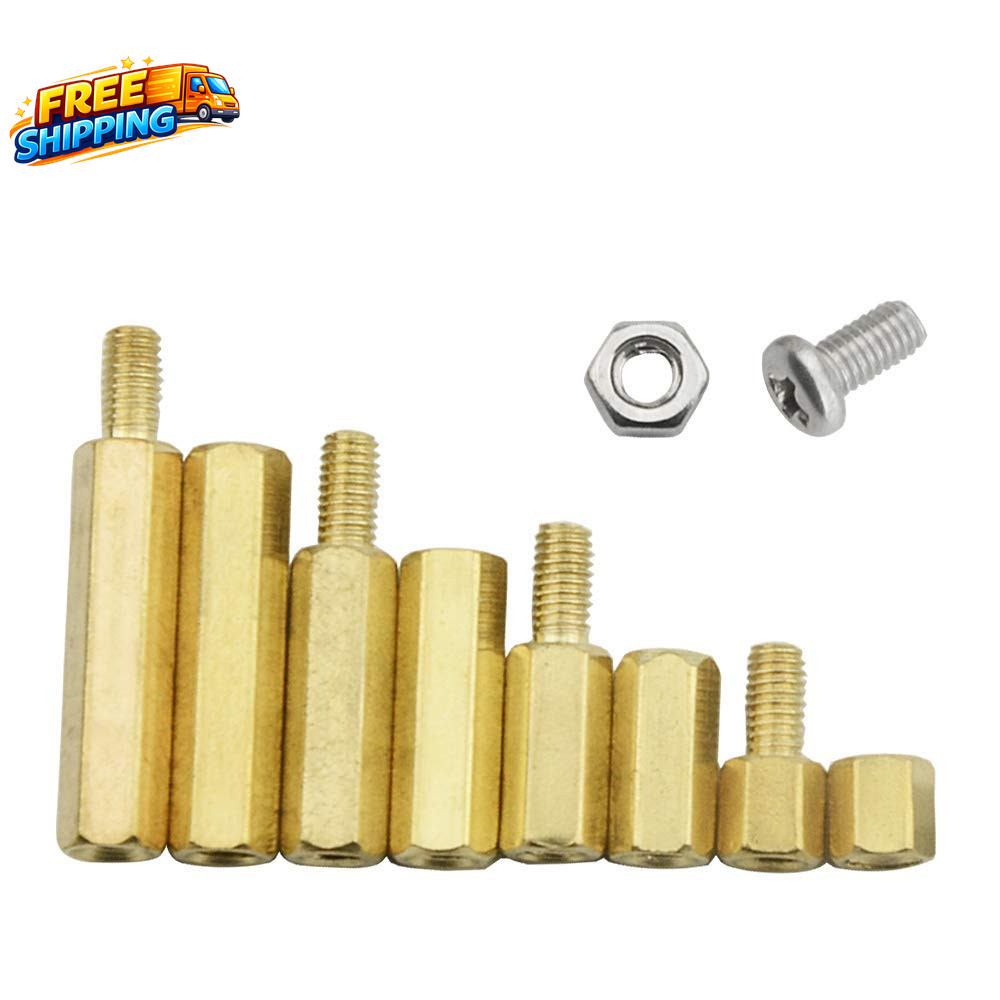 BGTXINGI M3 Brass Male-Female Hex Spacer Standoff Screw Nut Assortment Kit and S