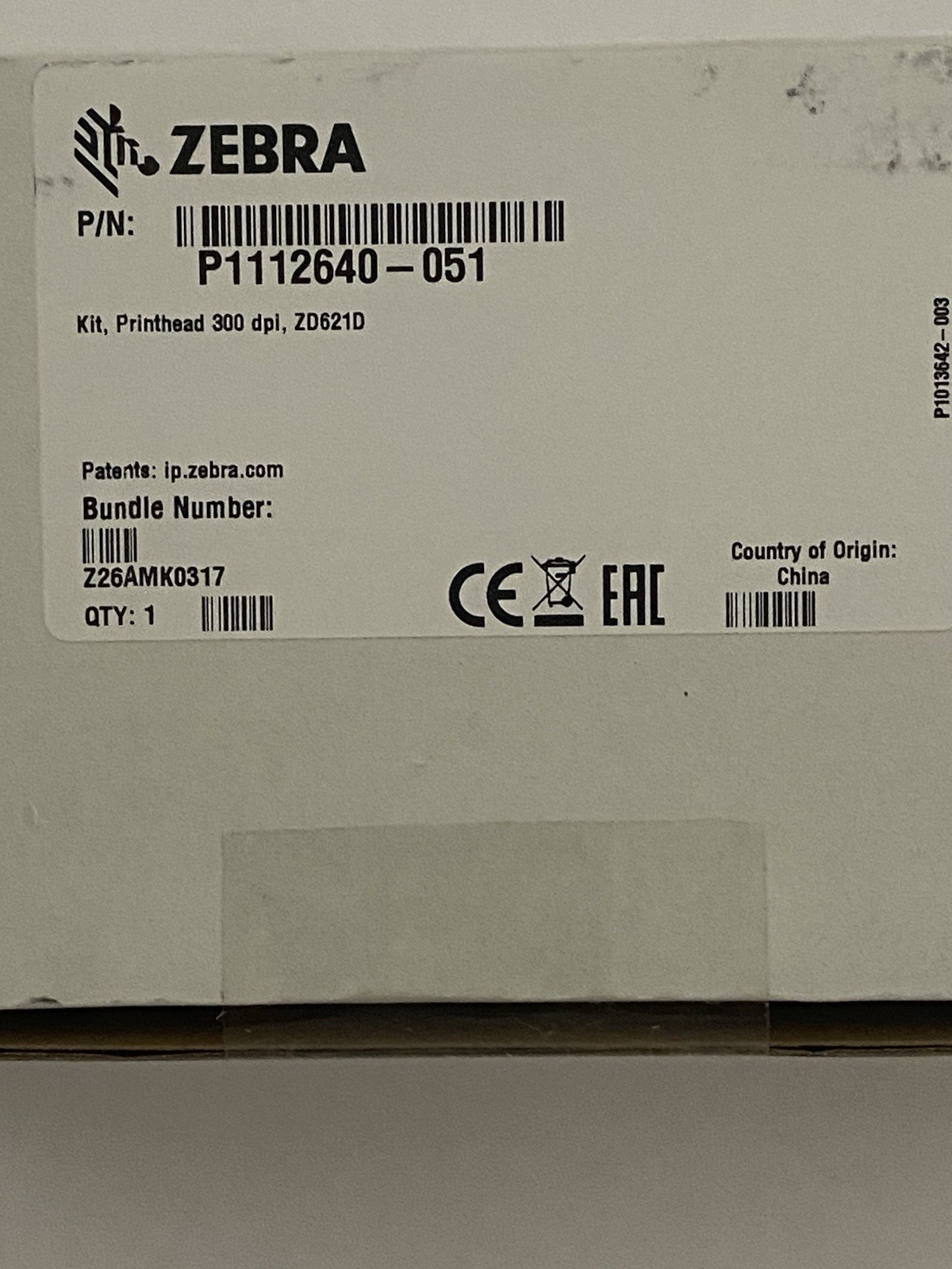 Zebra P1112640-051 Printhead 300dpi For The ZD621 Barcode genuine OEM Sealed