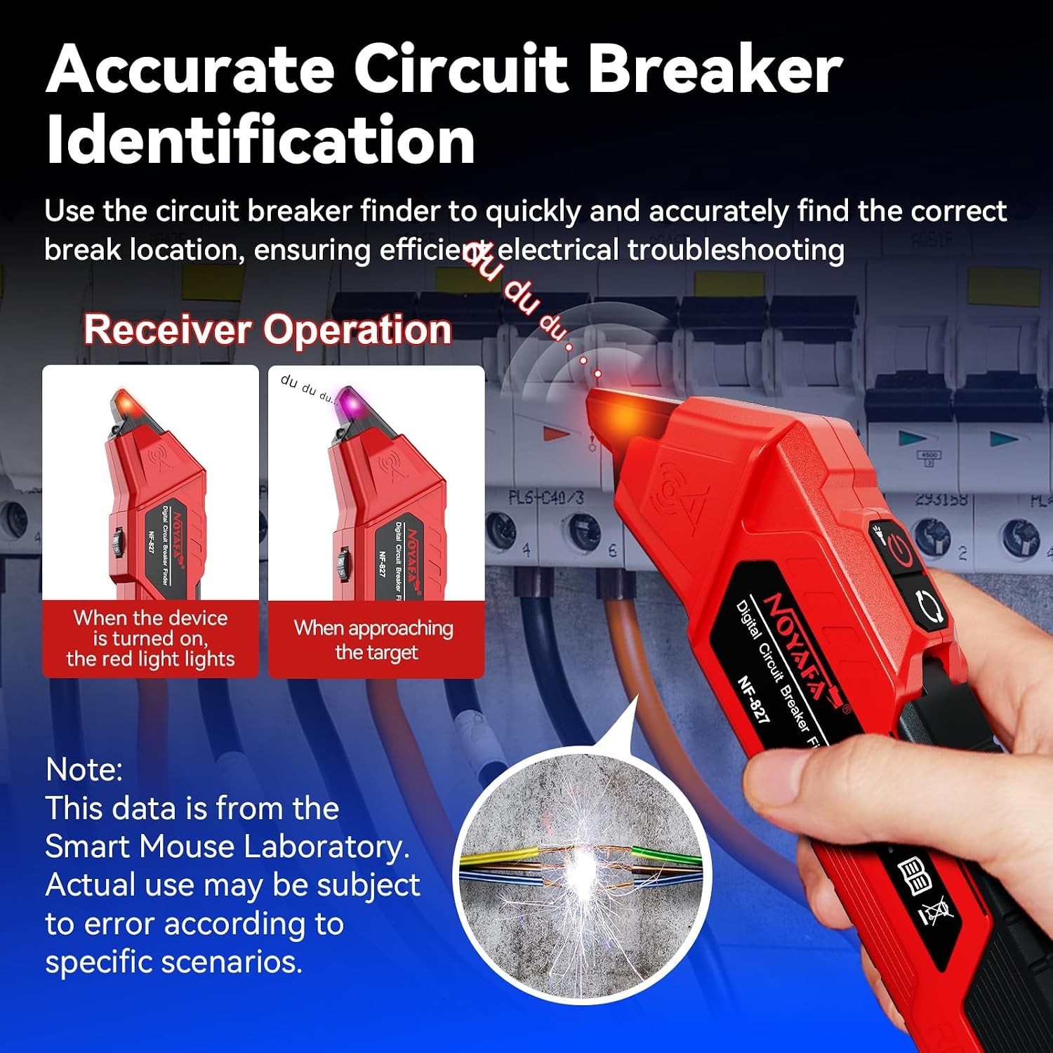 Effortless Circuit Breaker Identification Tool & GFCI Tester with Carrying Case