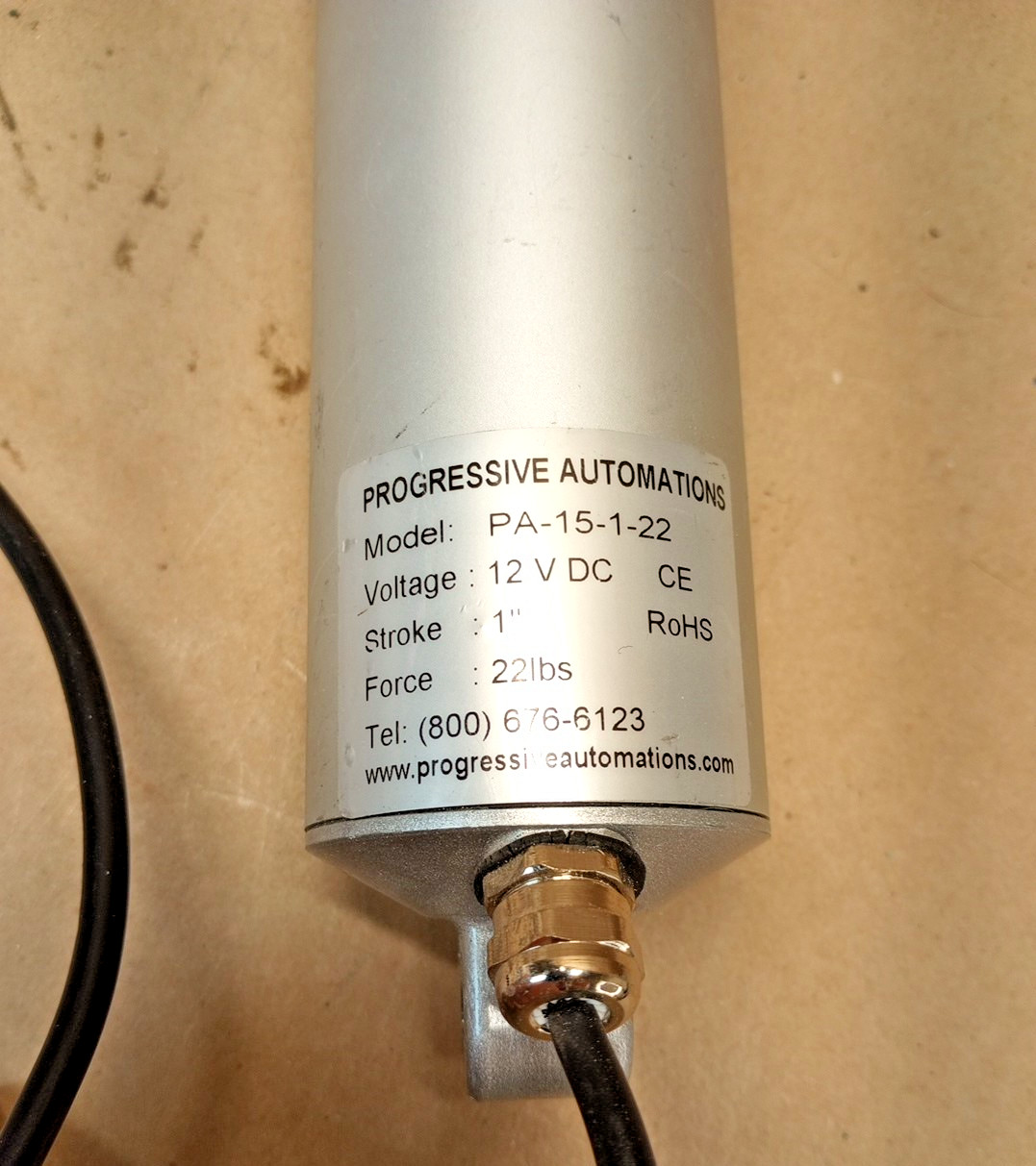 Progressive Automations PA-15-1-22 Linear Actuator 12VDC 1″ Stroke 22lbs Force