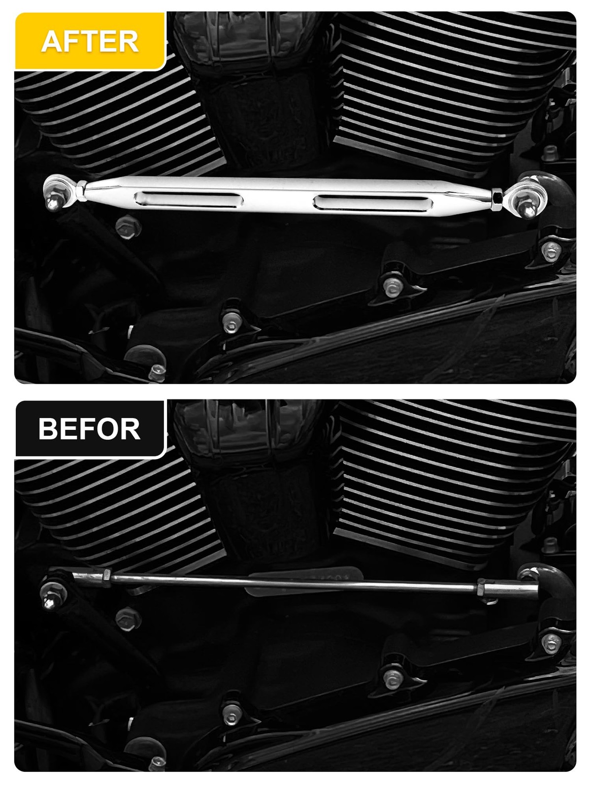 AILMOTO Shift Linkage Chrome Shift Linkage Rod Compatible for Harley Davidson…