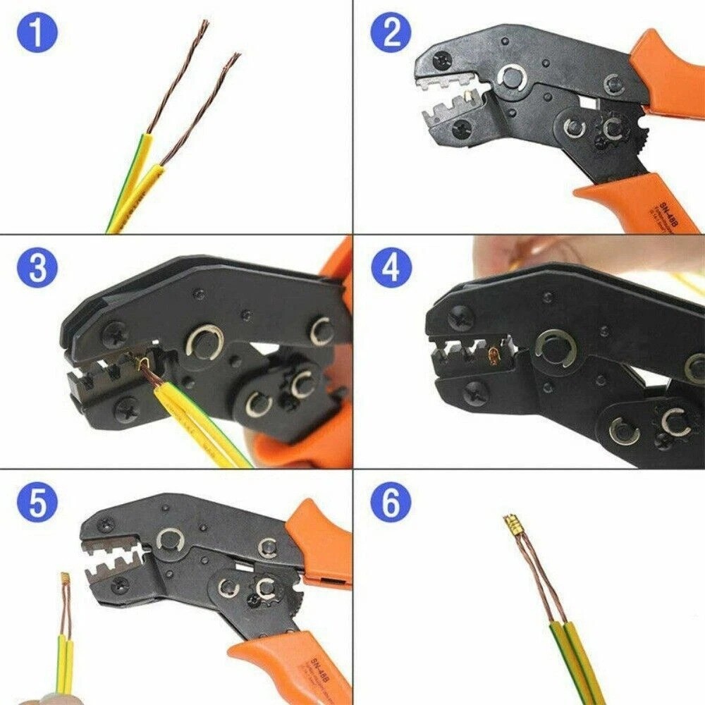 500X Non-Insulated U Shape Copper Terminals Crimp Assortment Kit For Cable Wire