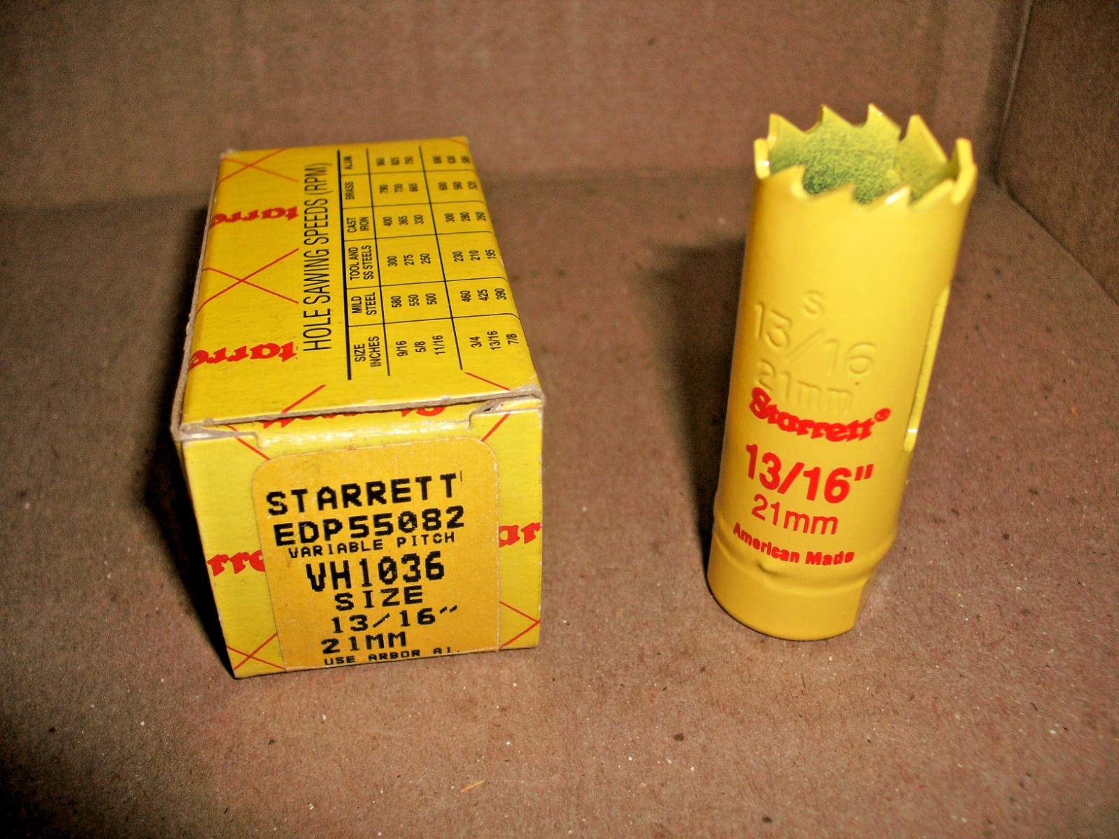 STARRETT 55082 VH1036 13/16″ 21mm VARIABLE PITCH HOLE SAW USE ARBOR A1 A4 A11