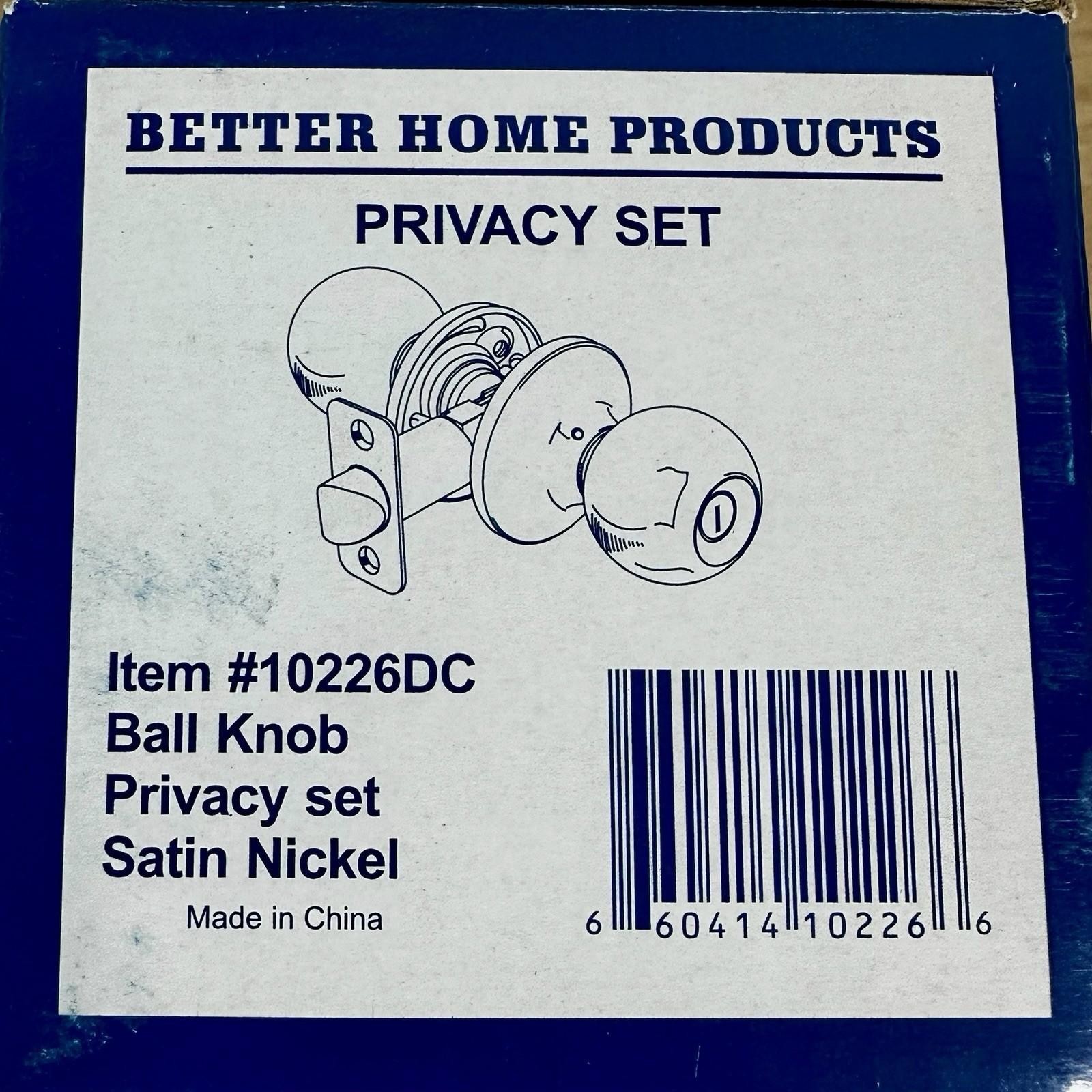 NEW! BHP Satin Nickel Round Ball Privacy Bed/Bath Door Knob Model 10226DC (G)
