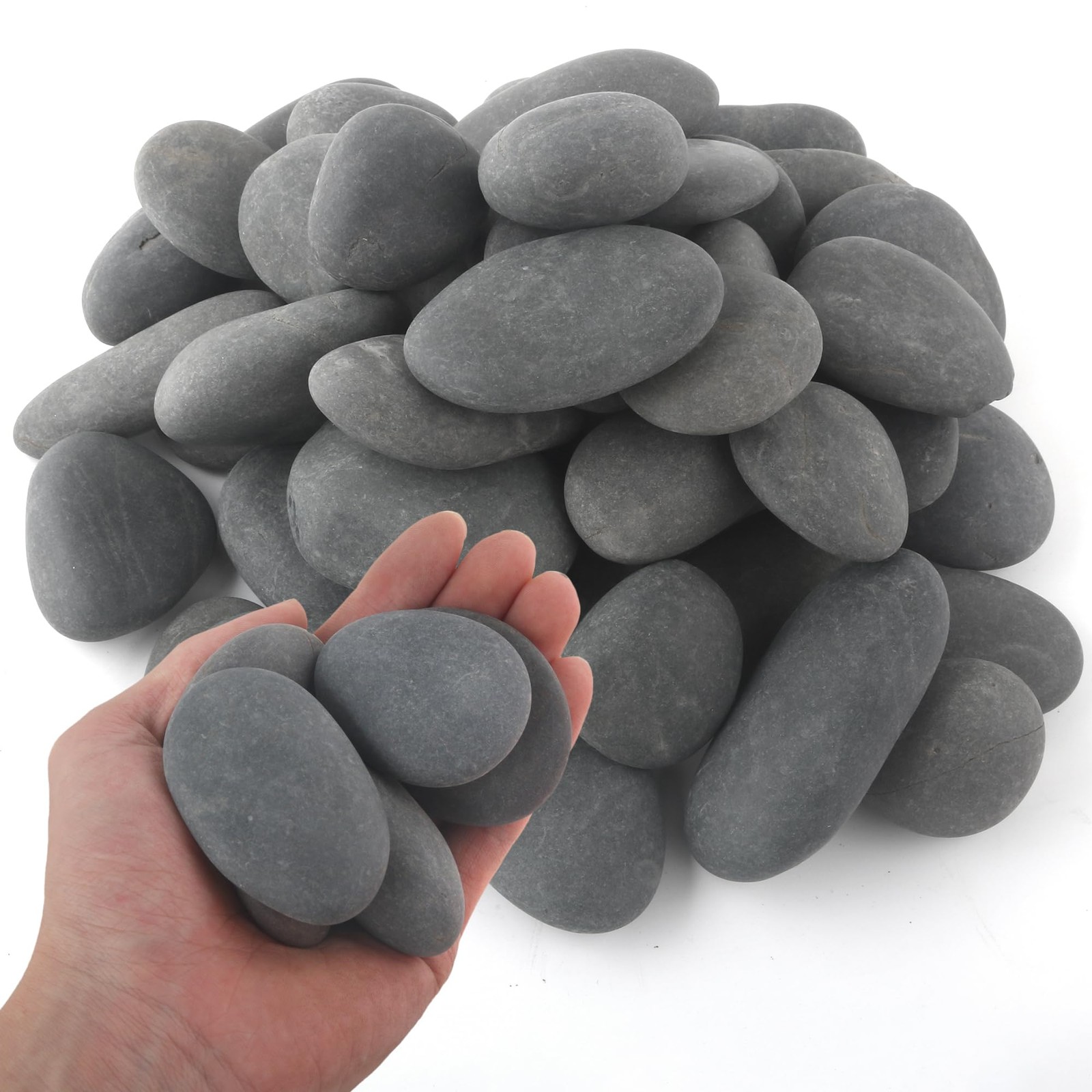 5 lbs Natural Mexican Beach Pebbles, 1-2 Inch Large River Rocks for Plants an…