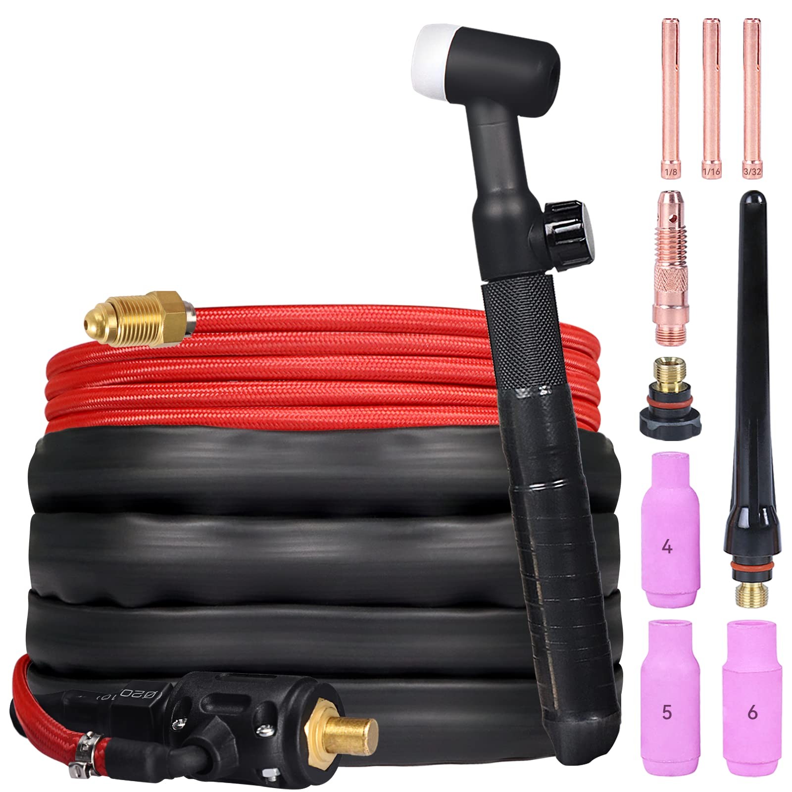 ARCCAPTAIN WP-17V TIG Torch 150 Amp 13FT Lift TIG Welding Gun+10-25mm Connector