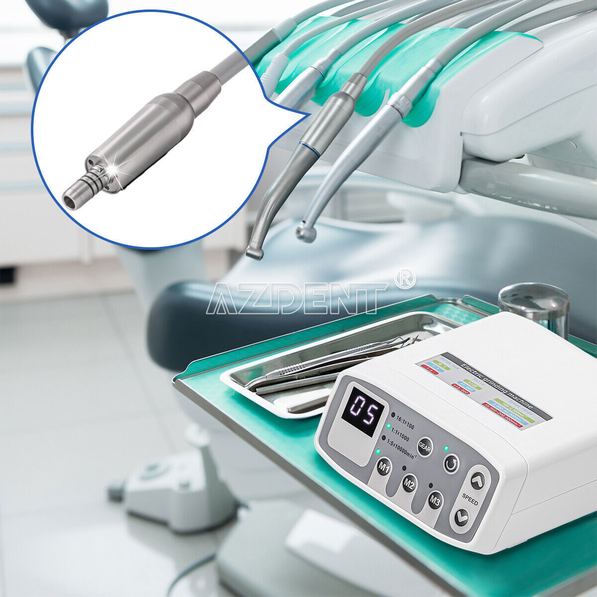 AZDENT Dental Brushless Electric LED Micro Motor /1:5 Increasing Handpiece