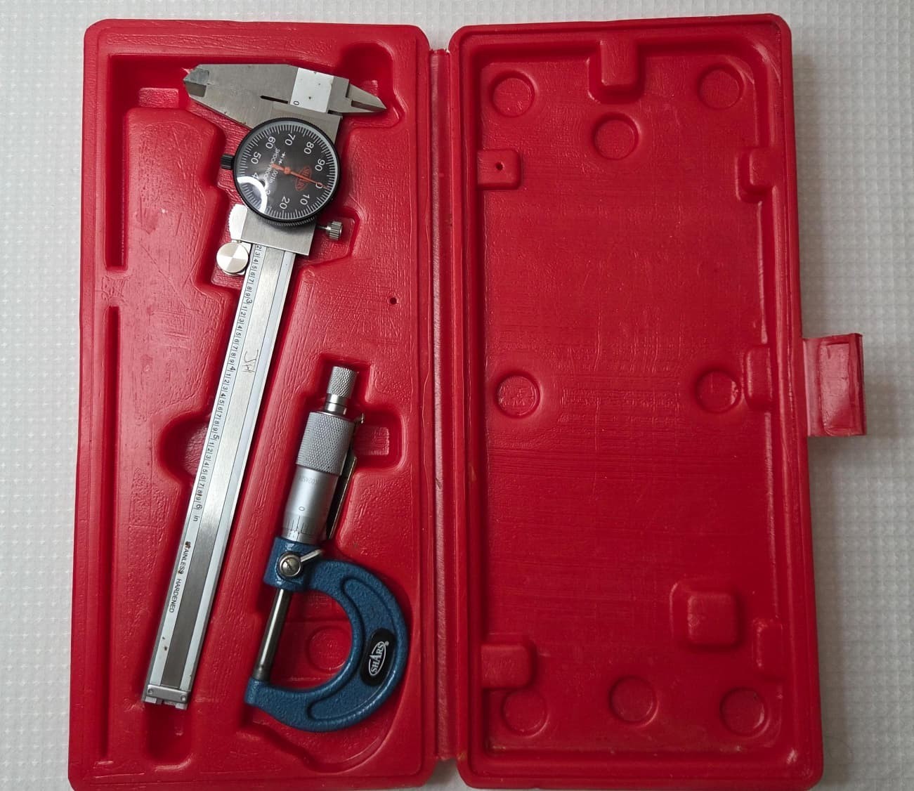 iGaging 6″ Dial Caliper & SHARS 0-1″ Outside Micrometer w/ Case Machinist Set