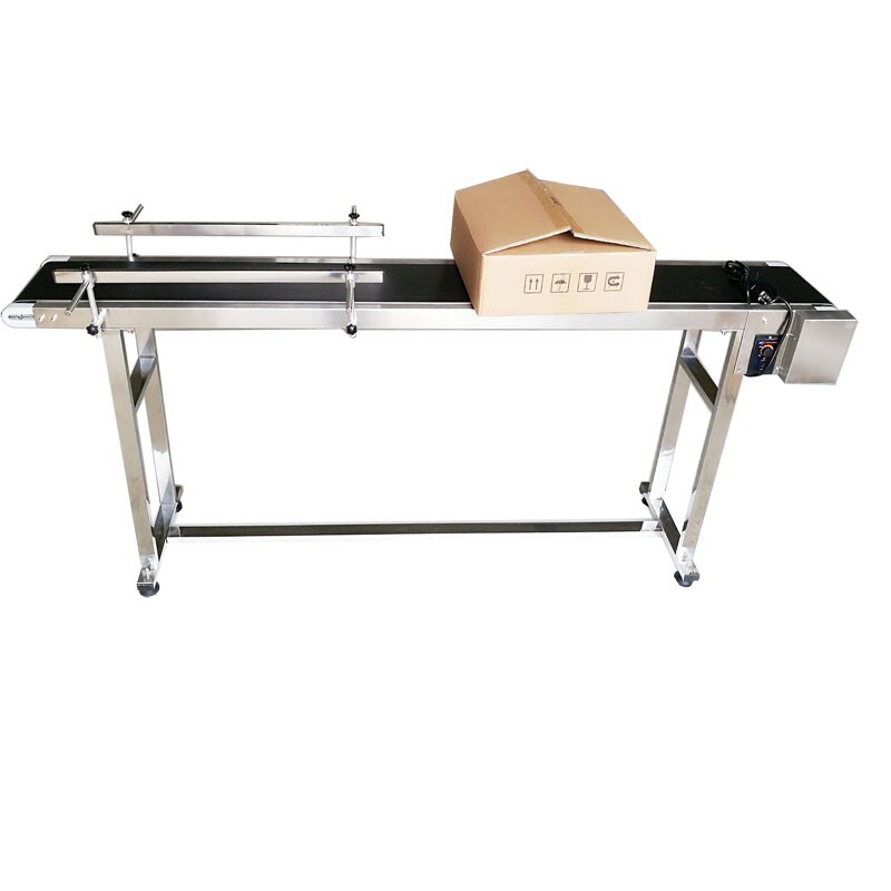 70.8″*7.8″ Black PVC Belt Conveyor with Double Guardrail Adjustable speed 110V