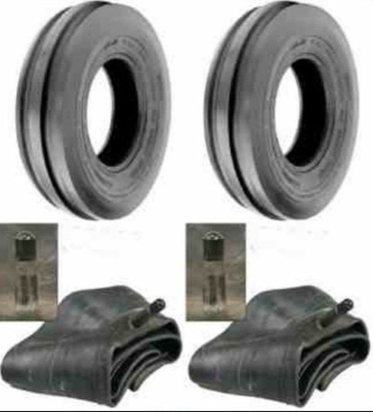 TWO 400X19, 4.00-19, 400-19 F2 Triple Rib FORD 2N 9N Front Tractor Tires w/Tubes