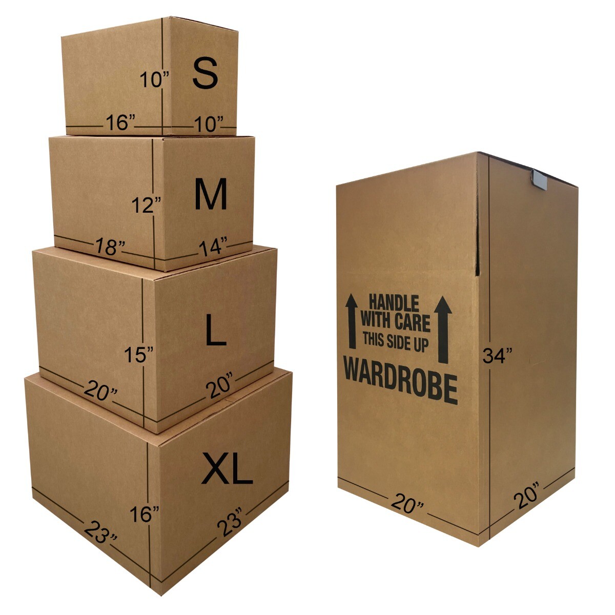UBMOVE 7 Room Wardrobe Kit 70 Corrugated Moving Boxes with Packing Supplies