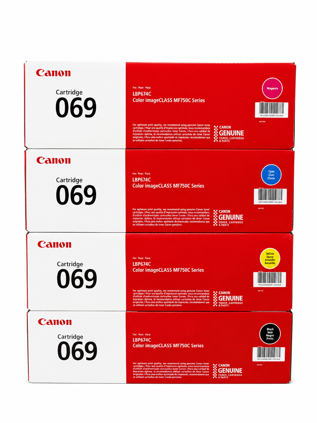 Genuine Canon 069 Toner Cartridges (BLACK/CYAN/MAGENTA/YELLOW) 4 PACK BRAND NEW✅