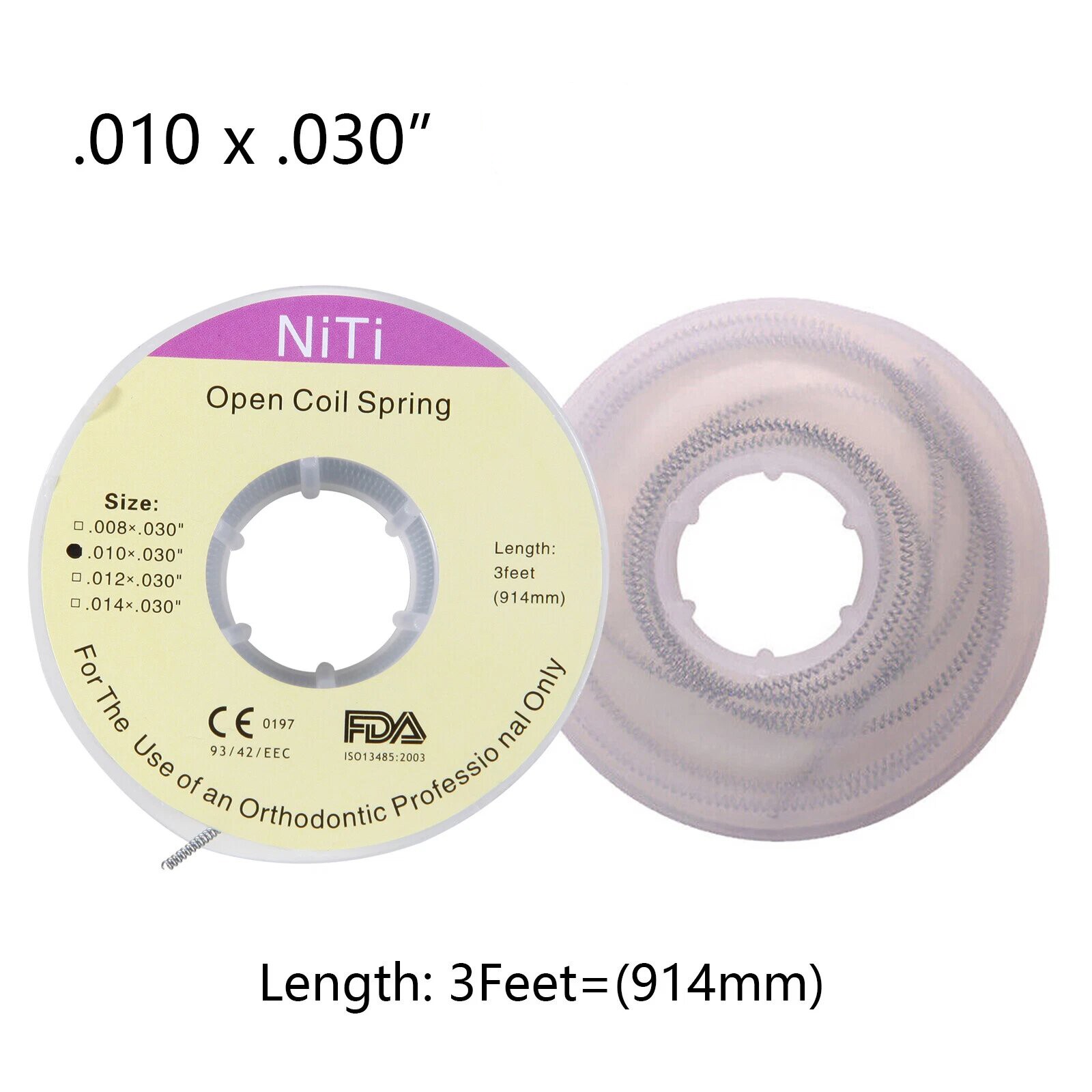 Orthodontic Dental Braces Niti Open Coil Spring Dia.012 Inch/.010 Inch 914mm