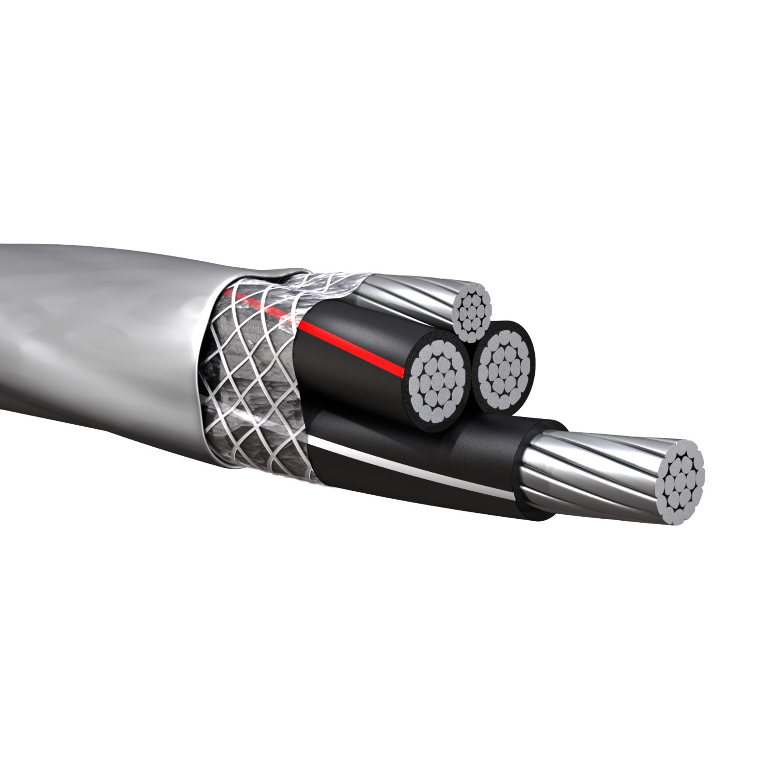 75′ 4-4-4-6 Aluminum SER Service Entrance Cable PVC Jacket (75 Amp) 600V