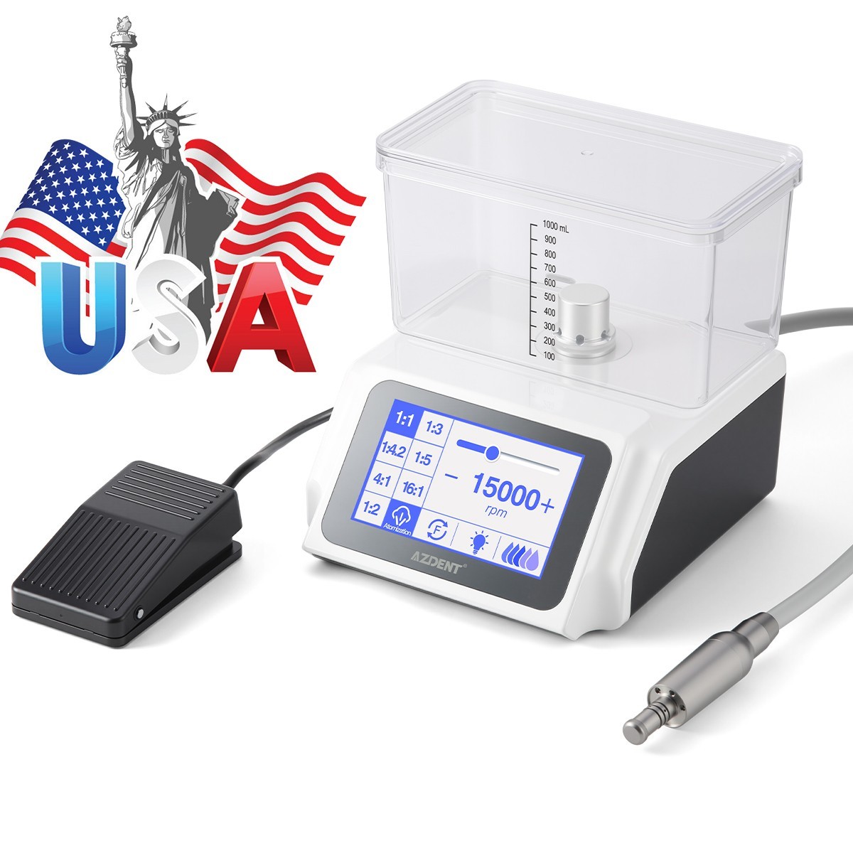 Dental LED Brushless Electric Micro Motor / 1:5 1:1 1:4.2 Fiber Optic Handpiece