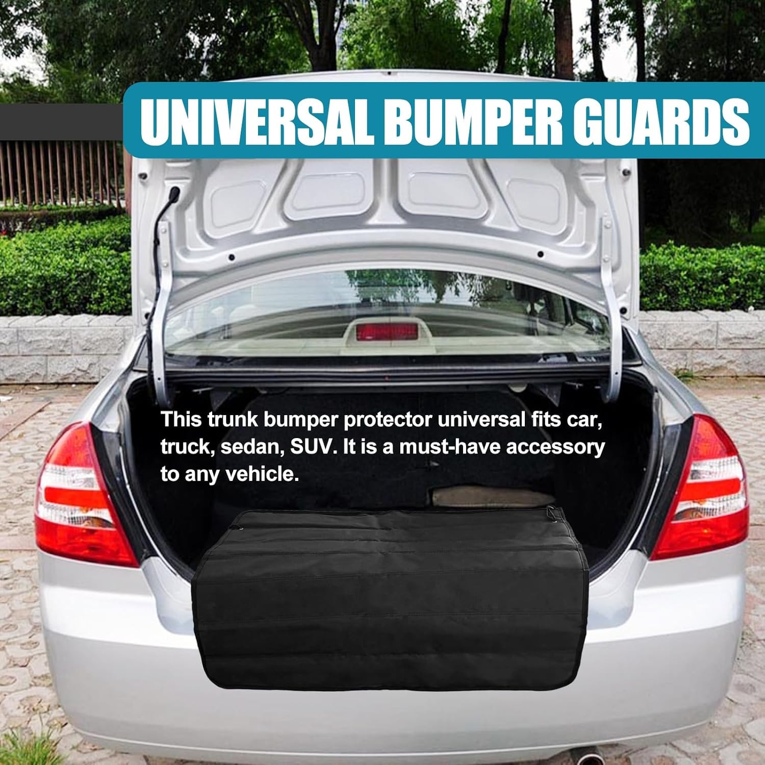 Universal Foldable Car Trunk Bumper Guard Mat Rear Bumper Protector, SUV Cargo L