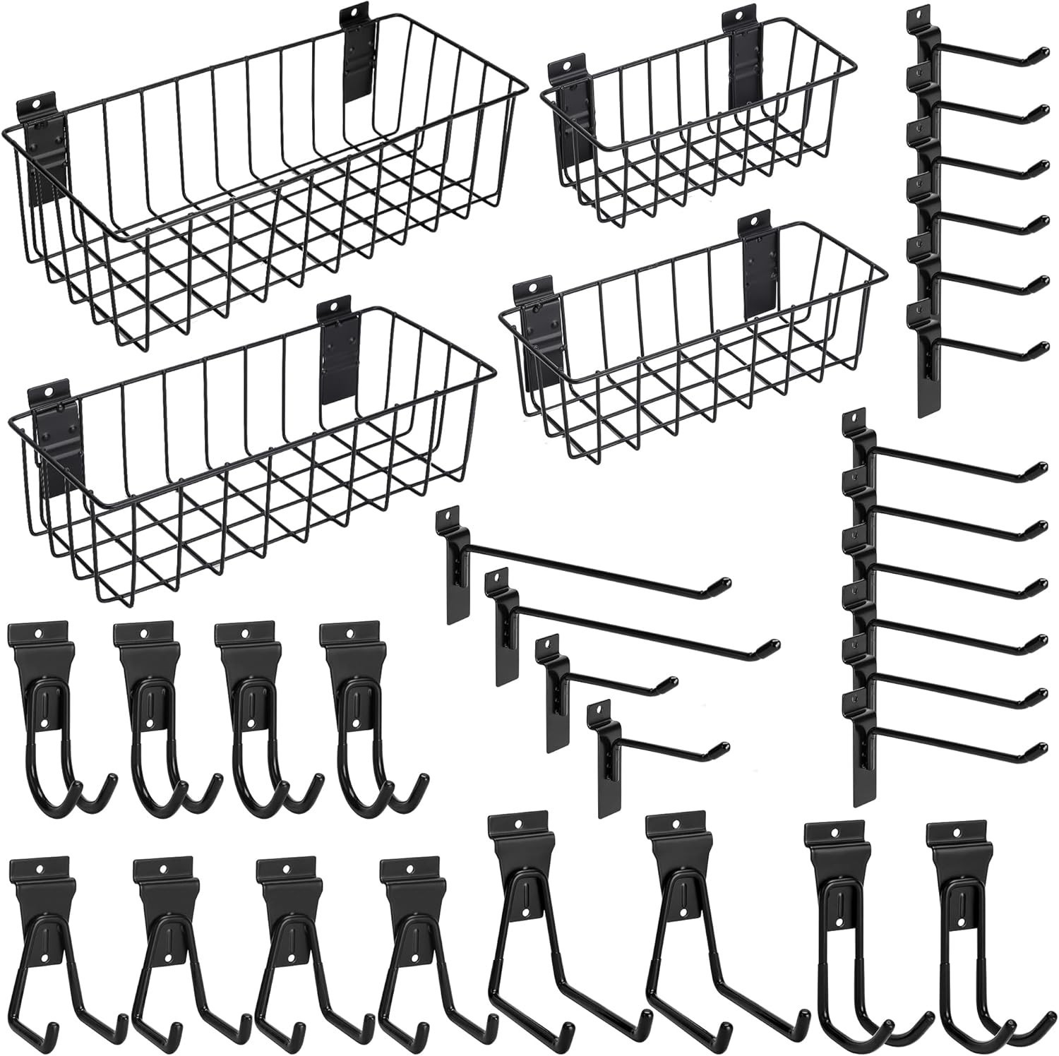 Heavy-Duty Slatwall Baskets & Hooks Slatwall Accessories Standard Slatwall