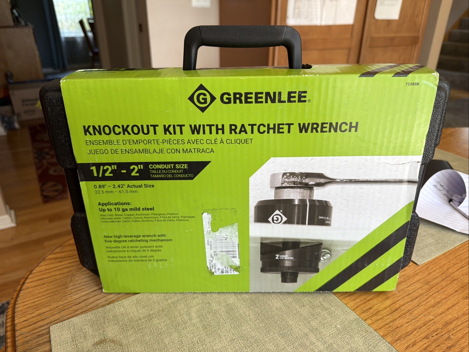 Greenlee 7238SB Knockout Kit With Ratchet Wrench 1/2″ – 2″ Conduit Size
