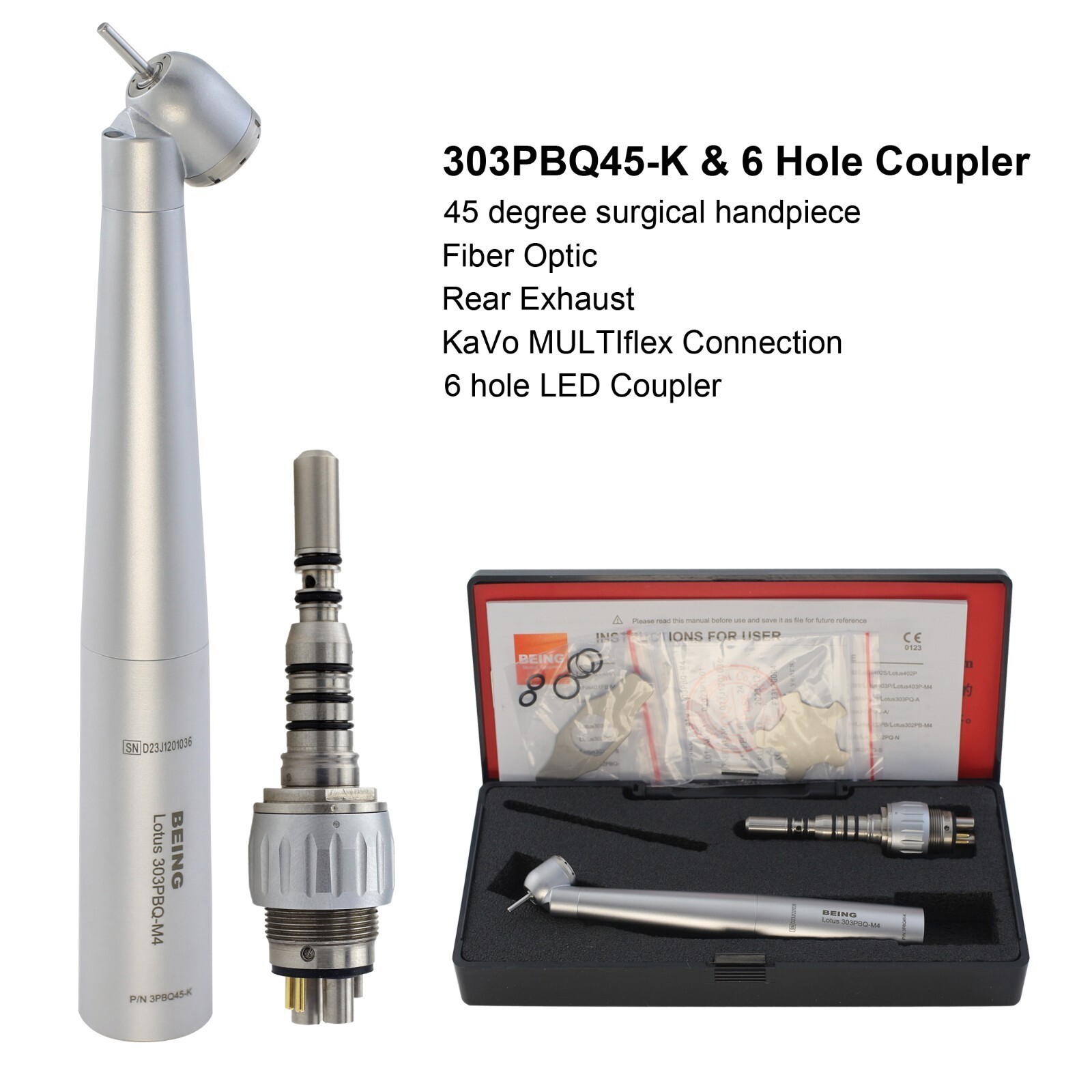 BEING Dental 45° Angle Surgical Handpiece Fiber Optic Fit Kavo Multiflex NSK PTL