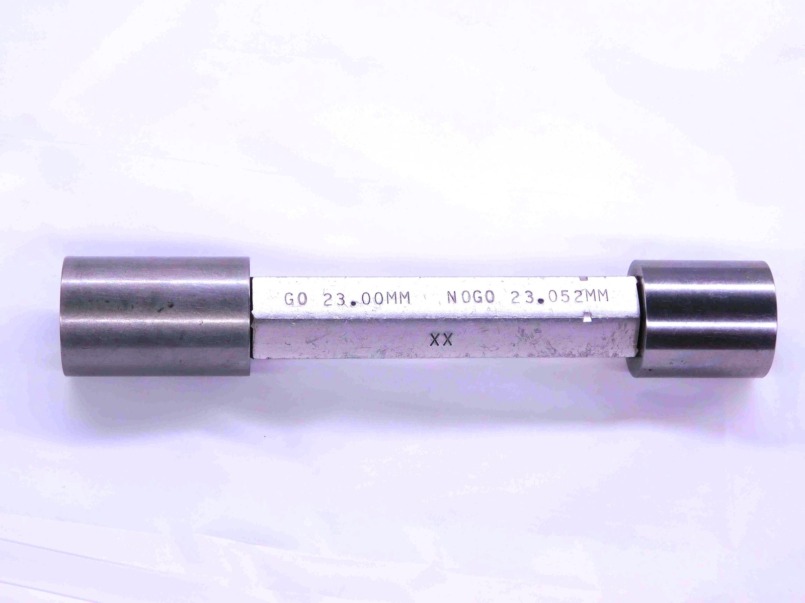 23.000 & 23.052 CLASS XX METRIC PIN PLUG GAGE GO NO GO ONSIZE 23 mm .9055 23.00