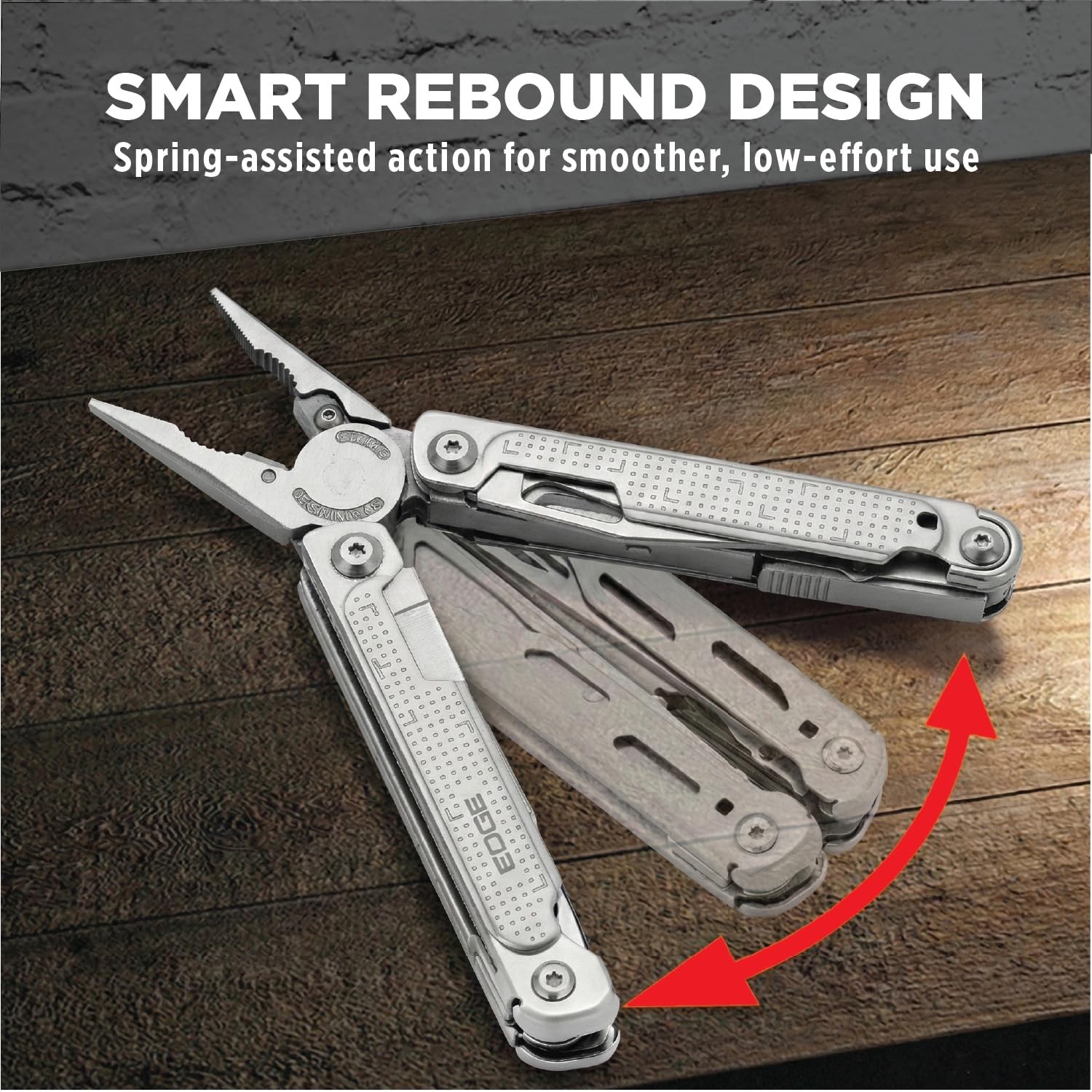 EDGE Multi-Tool Pliers, 14-in-1 Stainless Steel Multitool with Knife, Saw,