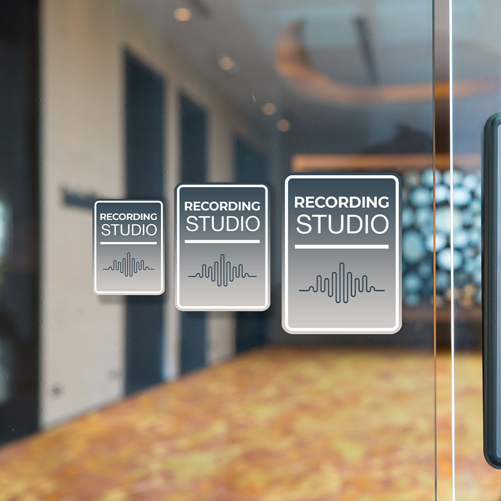 Portrait Round Plus Recording Studio Wall or Door Sign | Music Decor