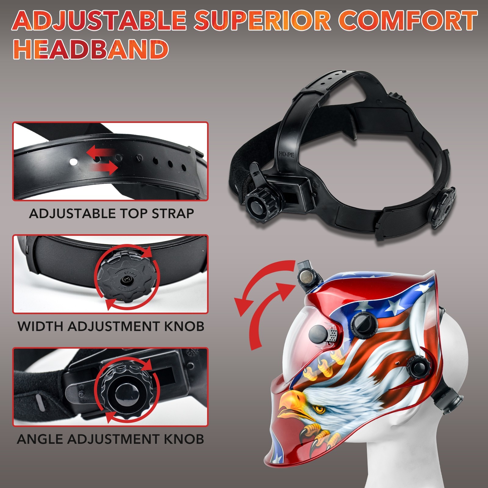 Solar Auto Darkening Welding Helmet/Hood, True Color 1/1/1/2 Clarity Grind Mode