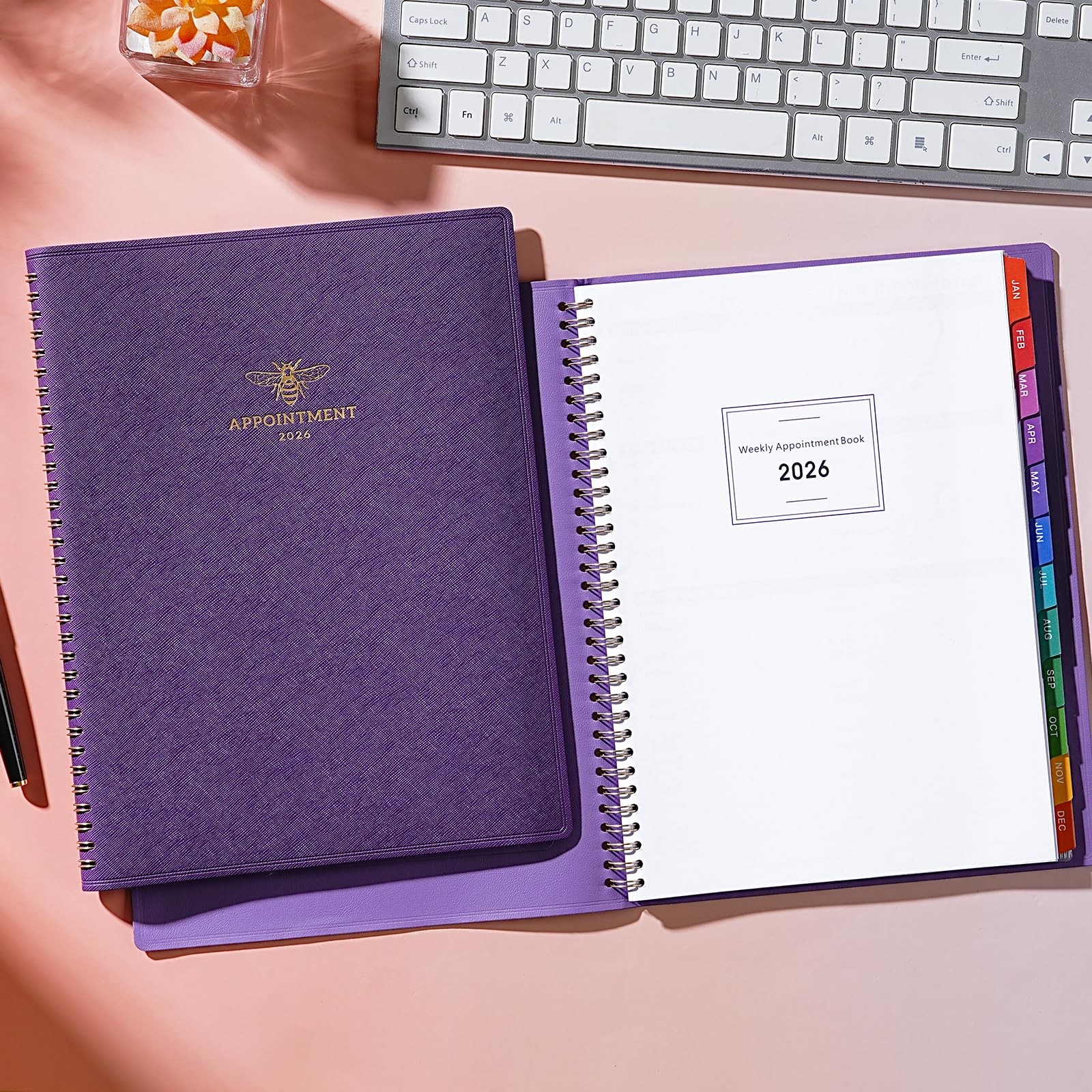 2026 Appointment Book – 30 Minutes-Hourly, 8.26″ x 10.7″, Purple:8″ x 10″
