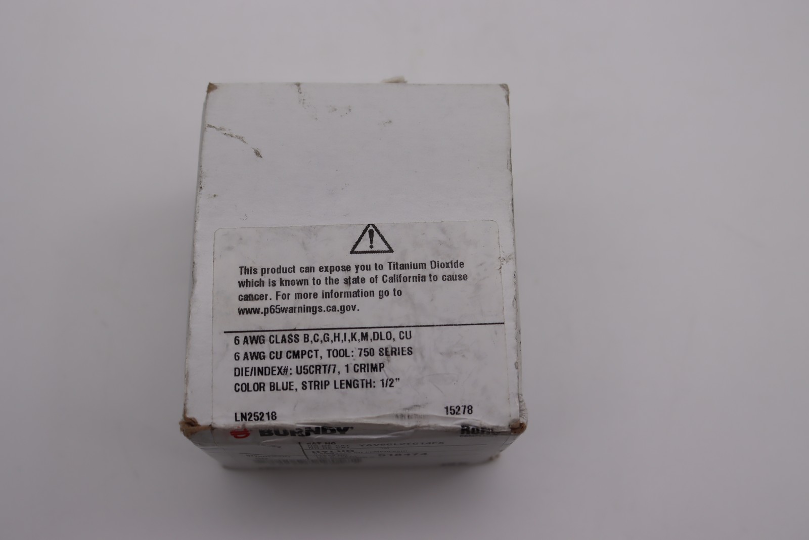 Box of 50 Burndy 518474 Copper Compression Lugs 6AWG
