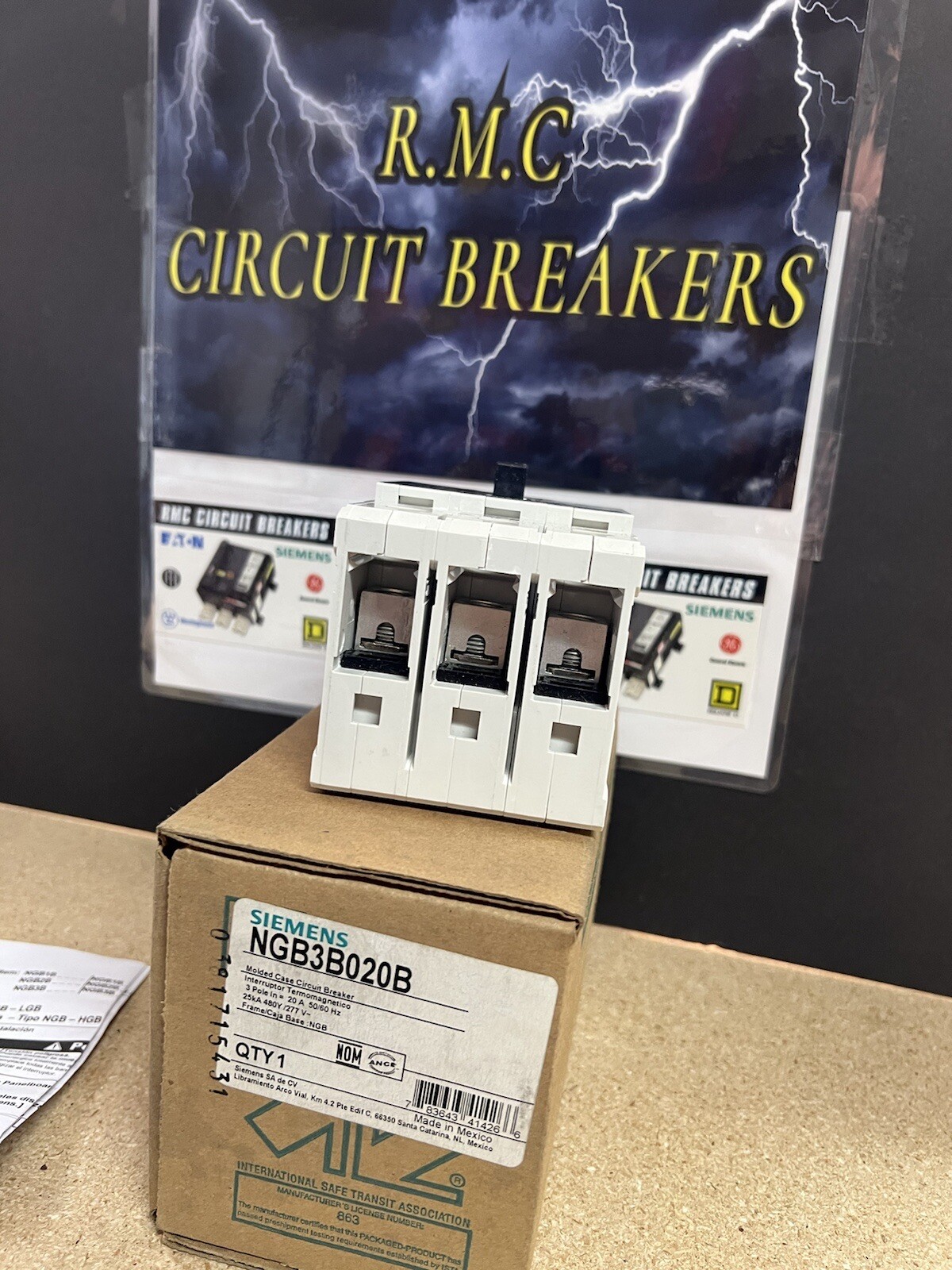 NEW NGB3B020B Siemens 3 Pole 20 Amp 480V 25KA Circuit Breaker