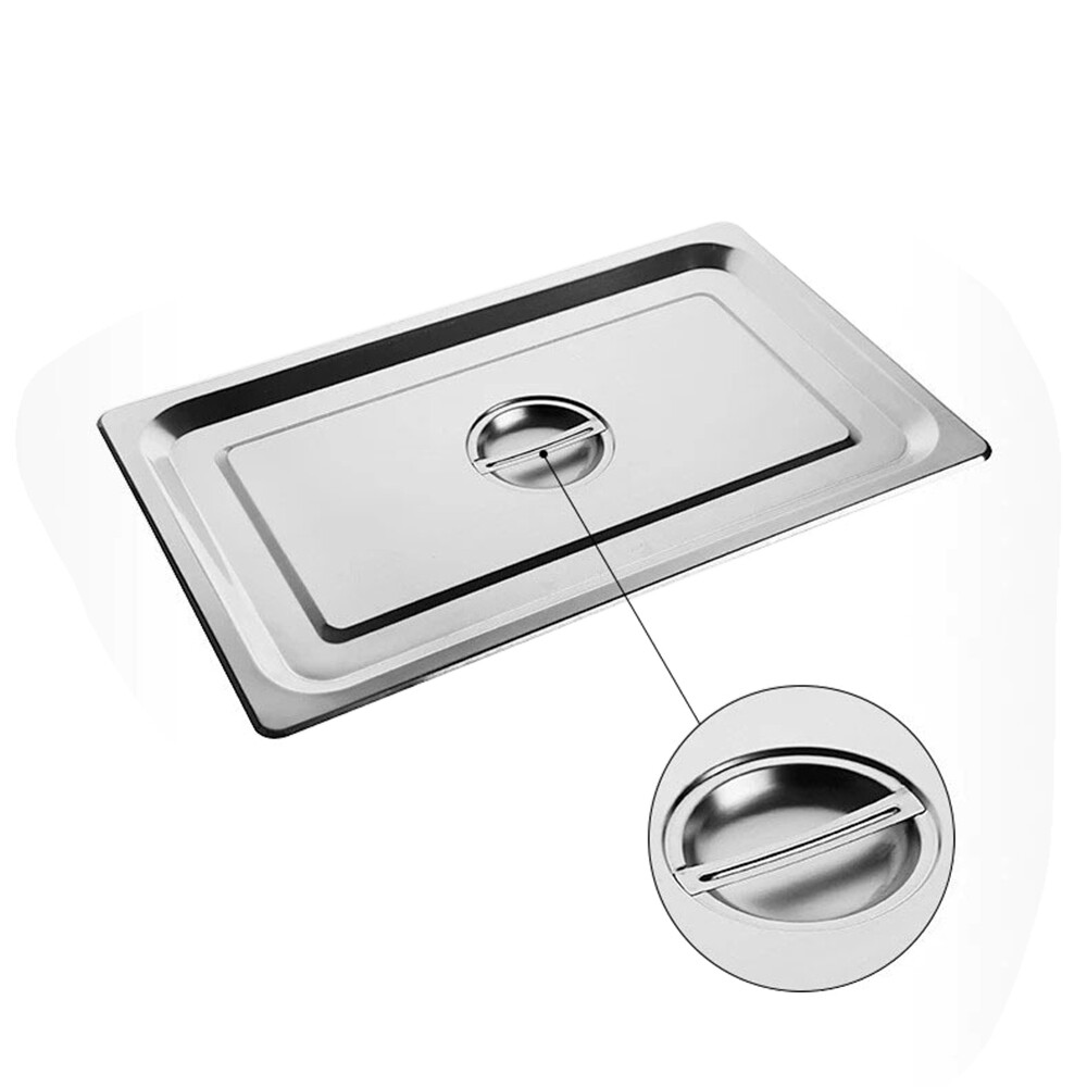 4-Pack Hotel Pans Commercial Steam Table Pan w/ Lid Stainless Steel Food Pan US