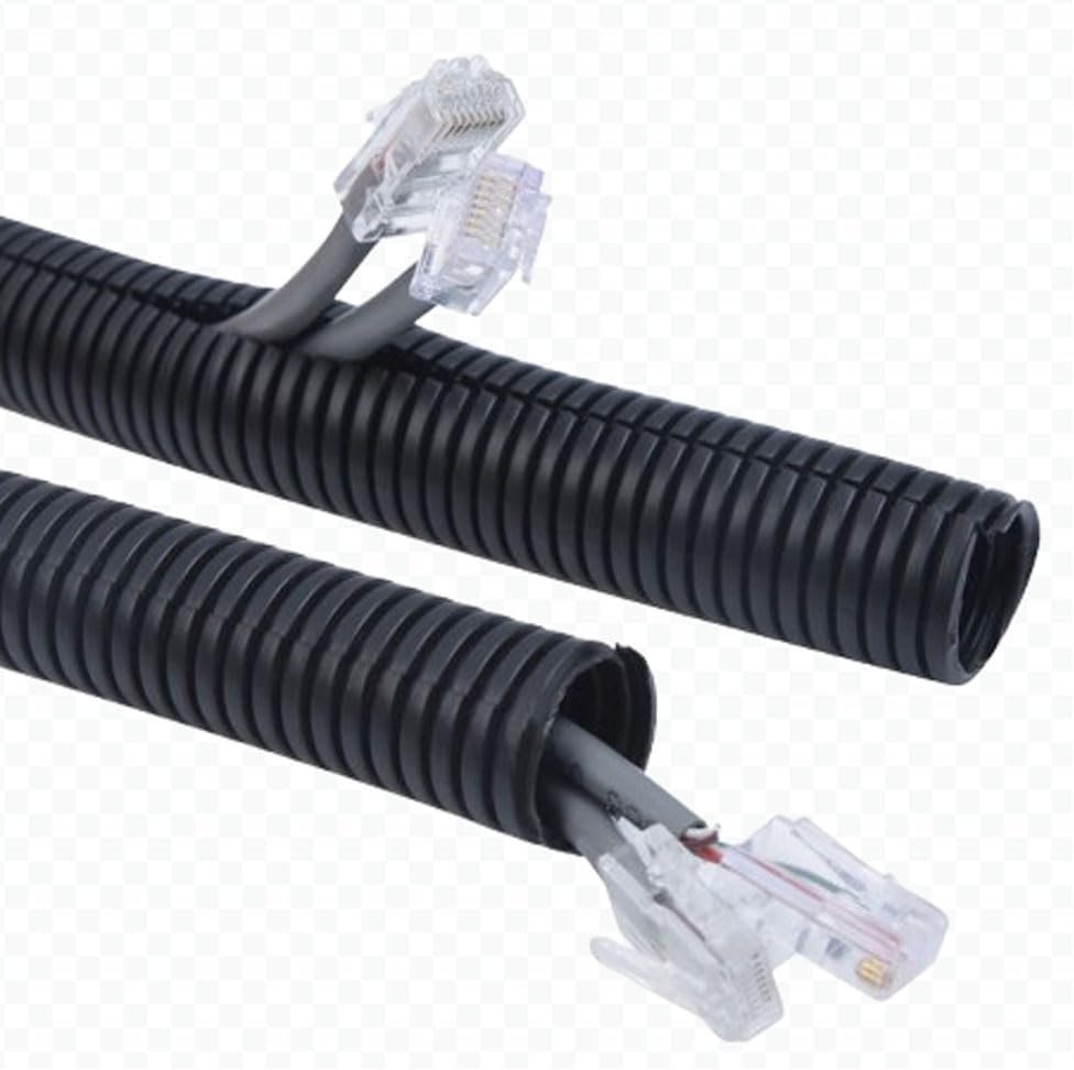 30 FT Split Wire Loom Tubing – 1/2” Black Pet Safe Cable Protector & Organizer