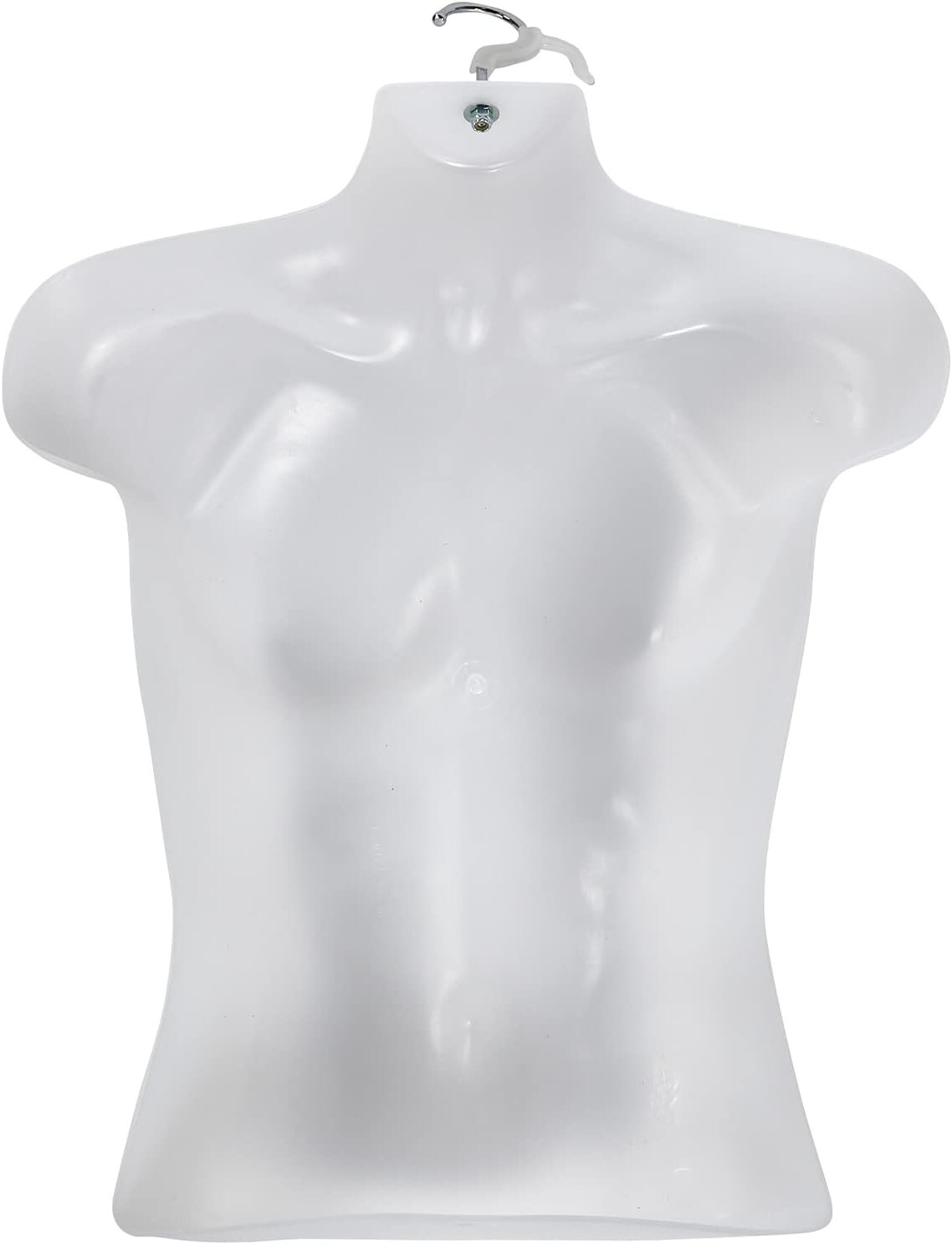 Molded Man’s Shirt Torso Frosted Fits S – L Hanging Male Mannequin White Frosted