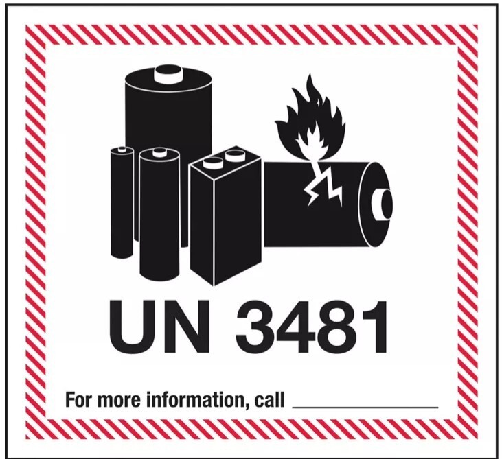 UN3481 Lithium Ion Battery Shipping Labels Stickers Lot of 20 3X4 inch Free Ship