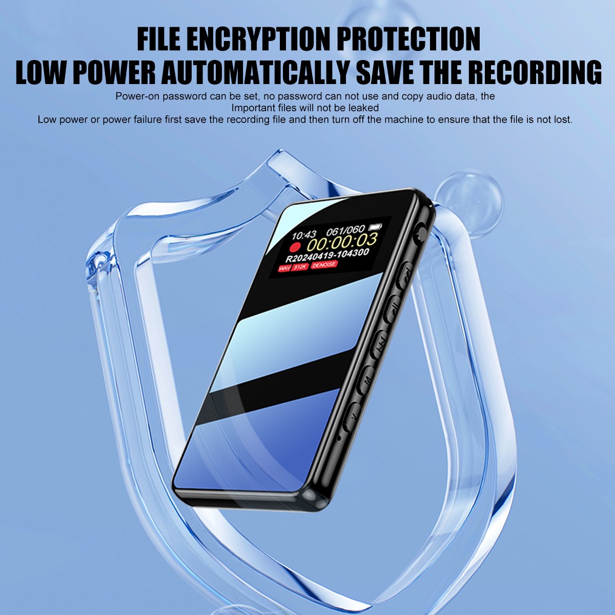 32GB Voice Recorder One-Touch Recording Color Screen for Lectures Meeting 60Hrs